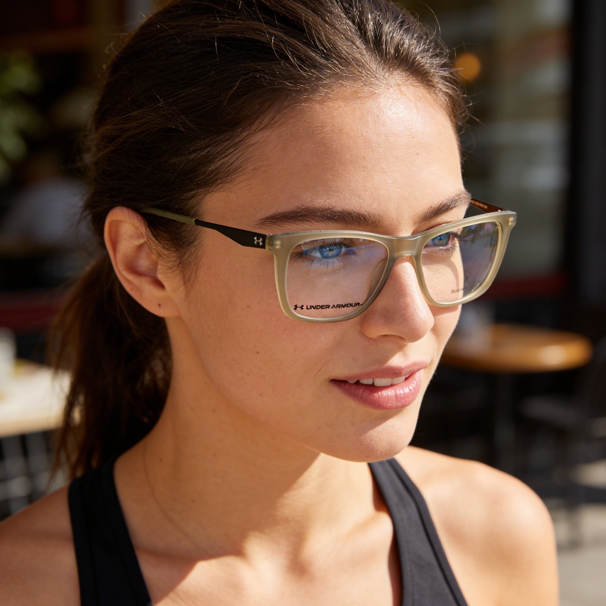 Gafas Under Armour 5040 Eu Unisex con montura de acetato verde mate y lentes de policarbonato, 52 mm de ancho de lente, Photo 4
