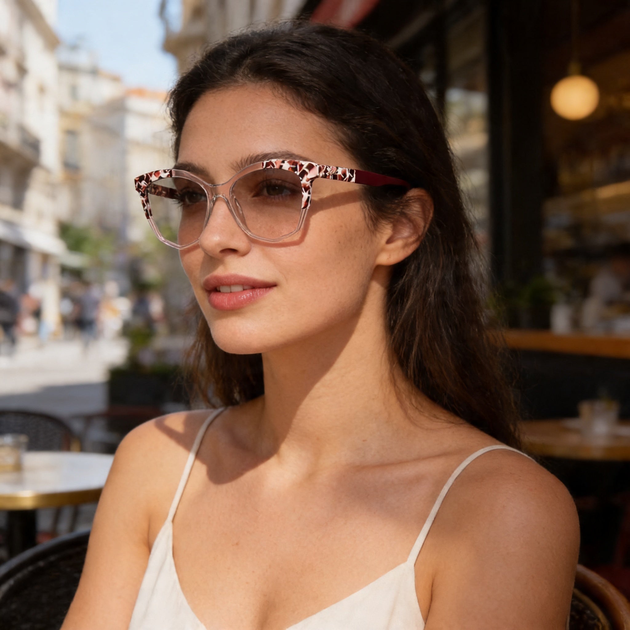 Gafas de acetato color mármol rosa Karl Lagerfeld Kl6154 para mujer, tamaño 55-16-140mm, Photo 6