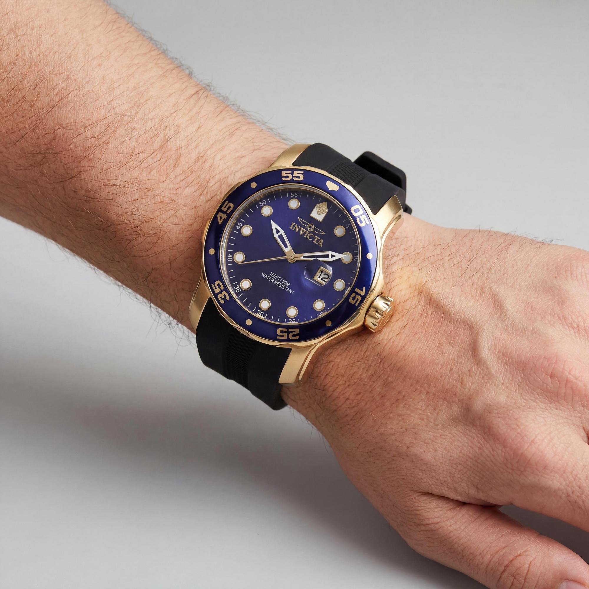 Reloj Invicta Pro Diver 45737 de cuarzo, acero inoxidable negro, 48 mm, esfera azul, correa de silicona, resistente al agua hasta 5 bares., Photo 3