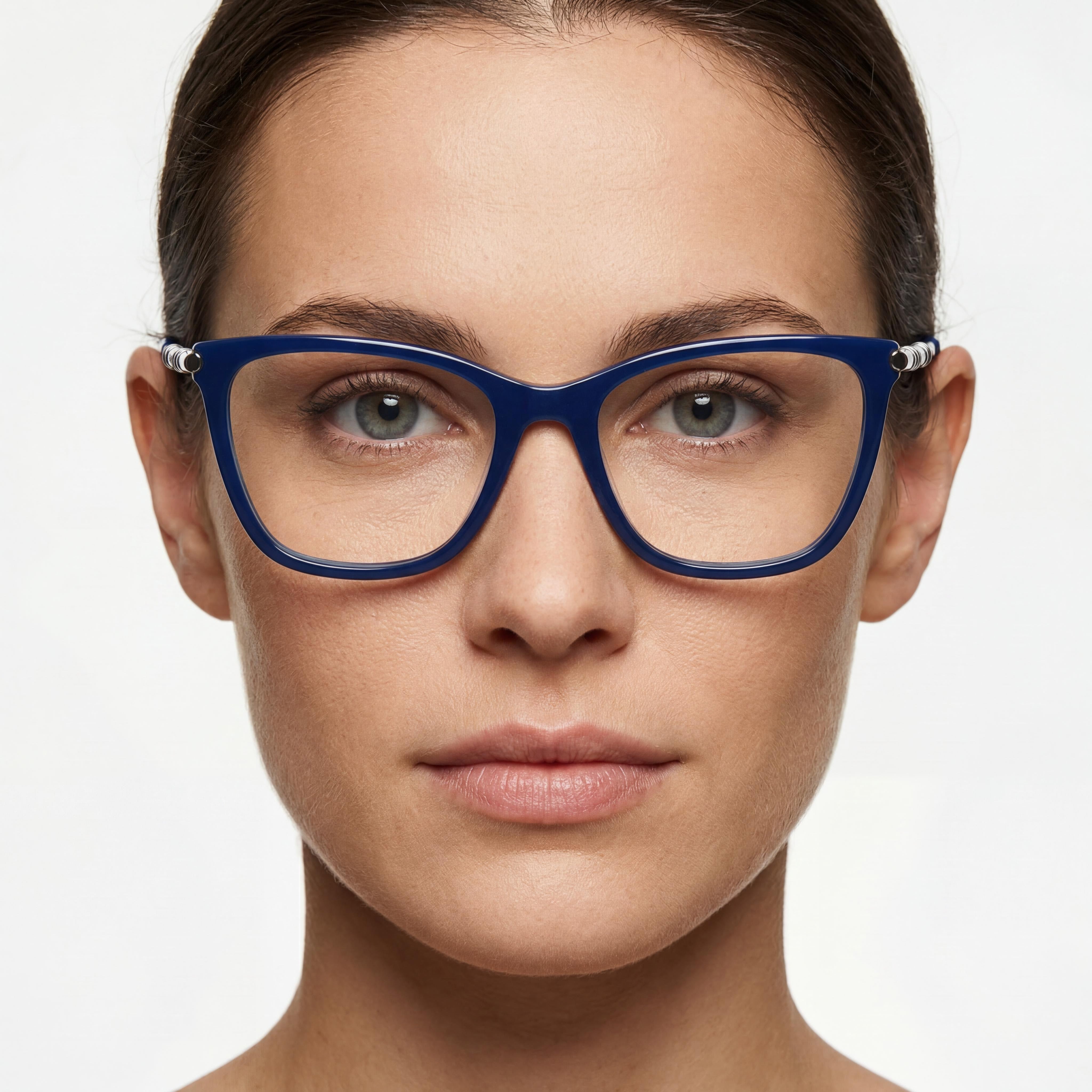 Gafas de sol Carolina Herrera CH 0028 para mujer, montura de acetato azul, diseño ojo de gato, lentes polarizadas de policarbonato, 53 mm, Photo 3