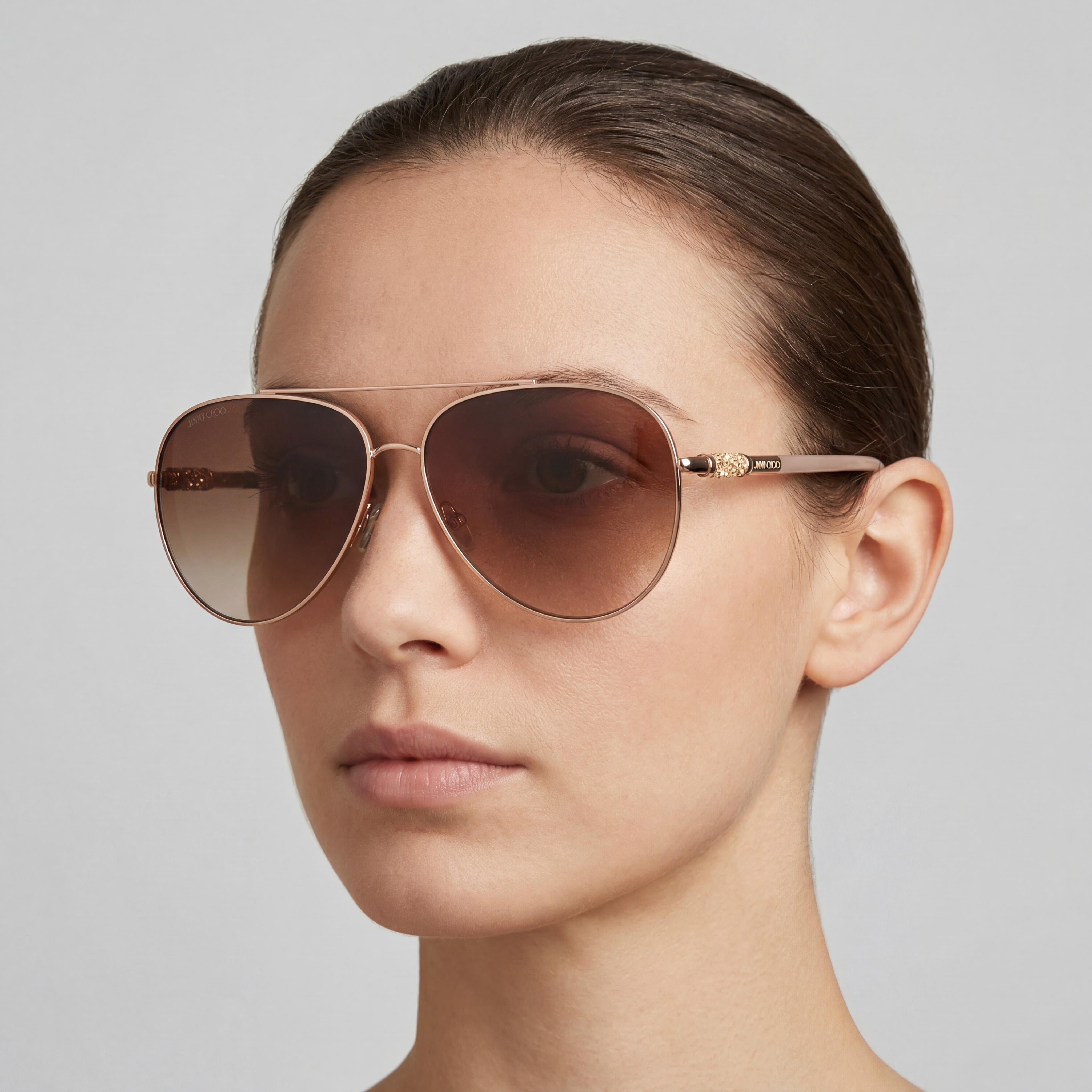 Jimmy Choo GRAY/S 0BKU JL Gold / Nude Sunglasses for Women, 63mm, Photo 5