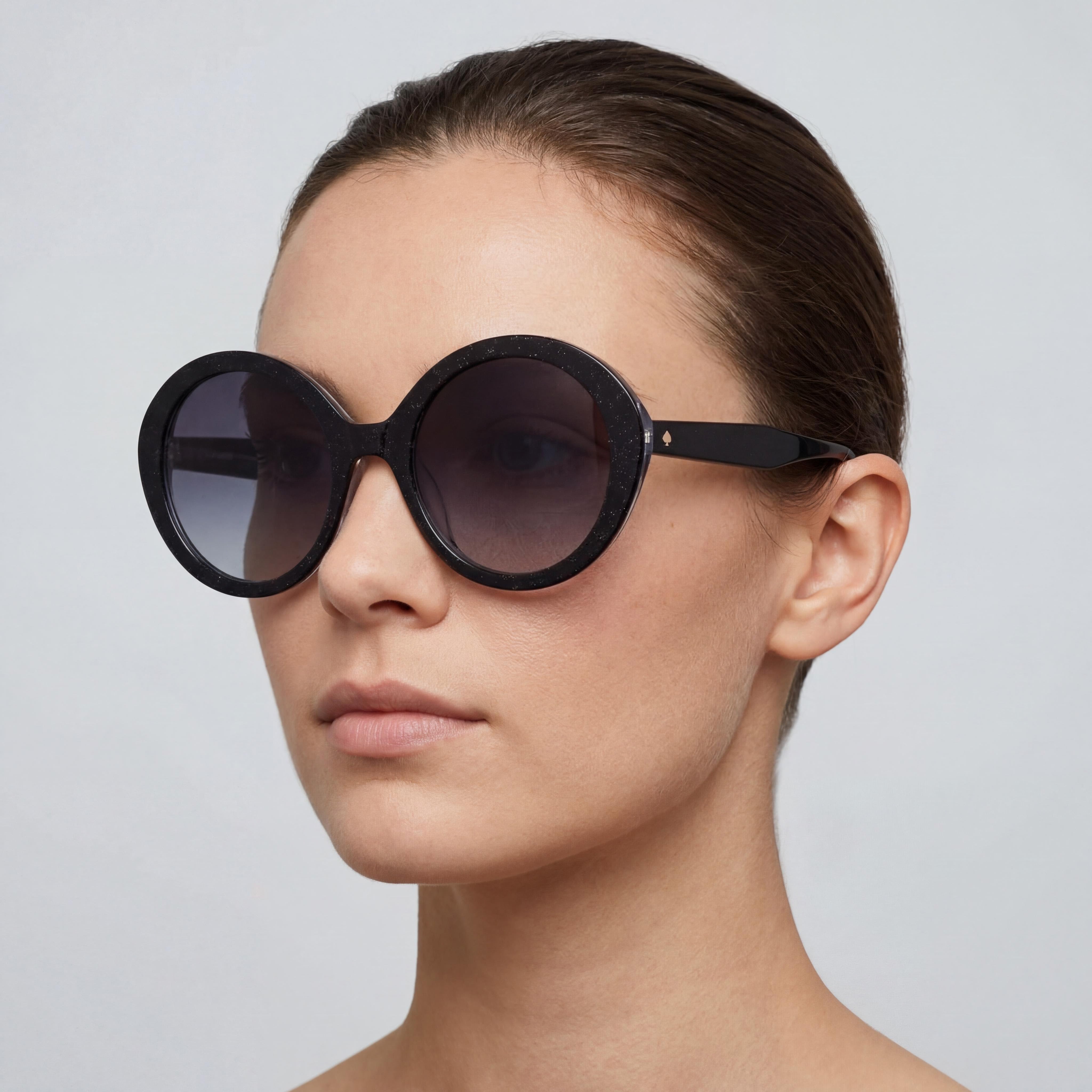 Kate Spade New York Seasonal Women's Black Grey Acetate Frame Black Lens UV Protected Sunglasses 55-22-140, Photo 3