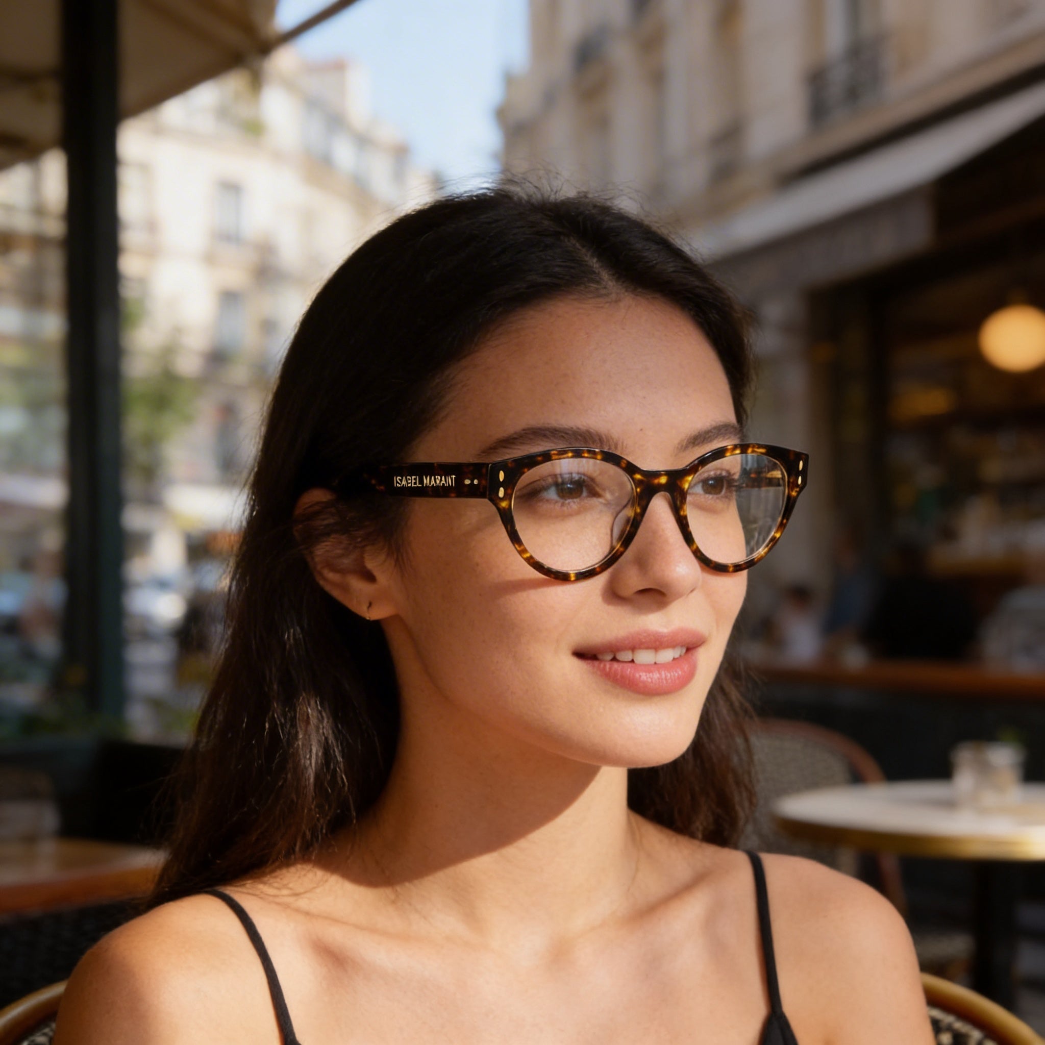 Gafas ópticas unisex Isabel Marant Im0042g ovaladas con montura color Habana, acetato y lente de 50 mm de ancho., Photo 5