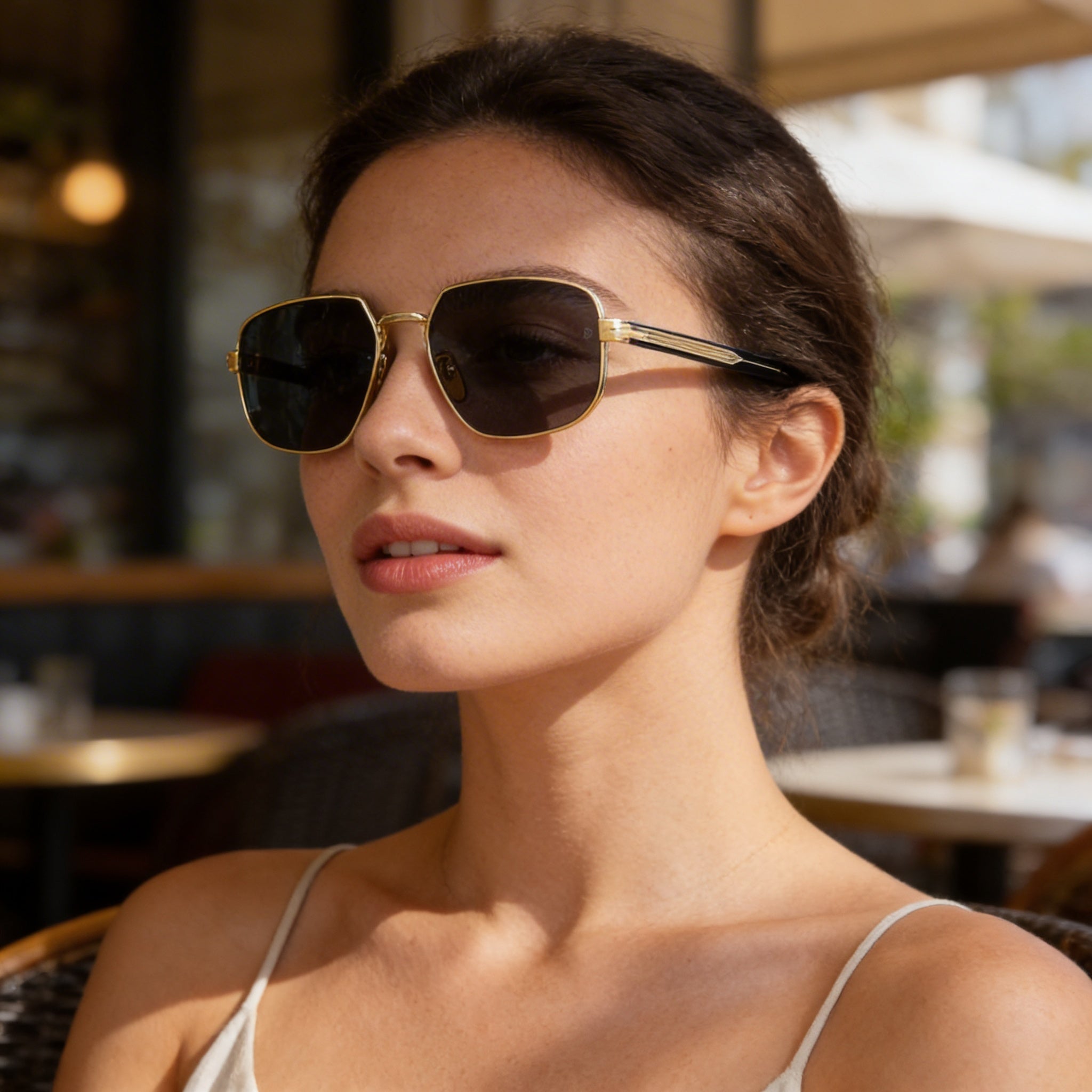 Gafas de sol David Beckham Db 7121/G/S para mujer, de acero inoxidable dorado y negro, lente de 60 mm, 100% UVA/UVB, sin, ligeras, Photo 6