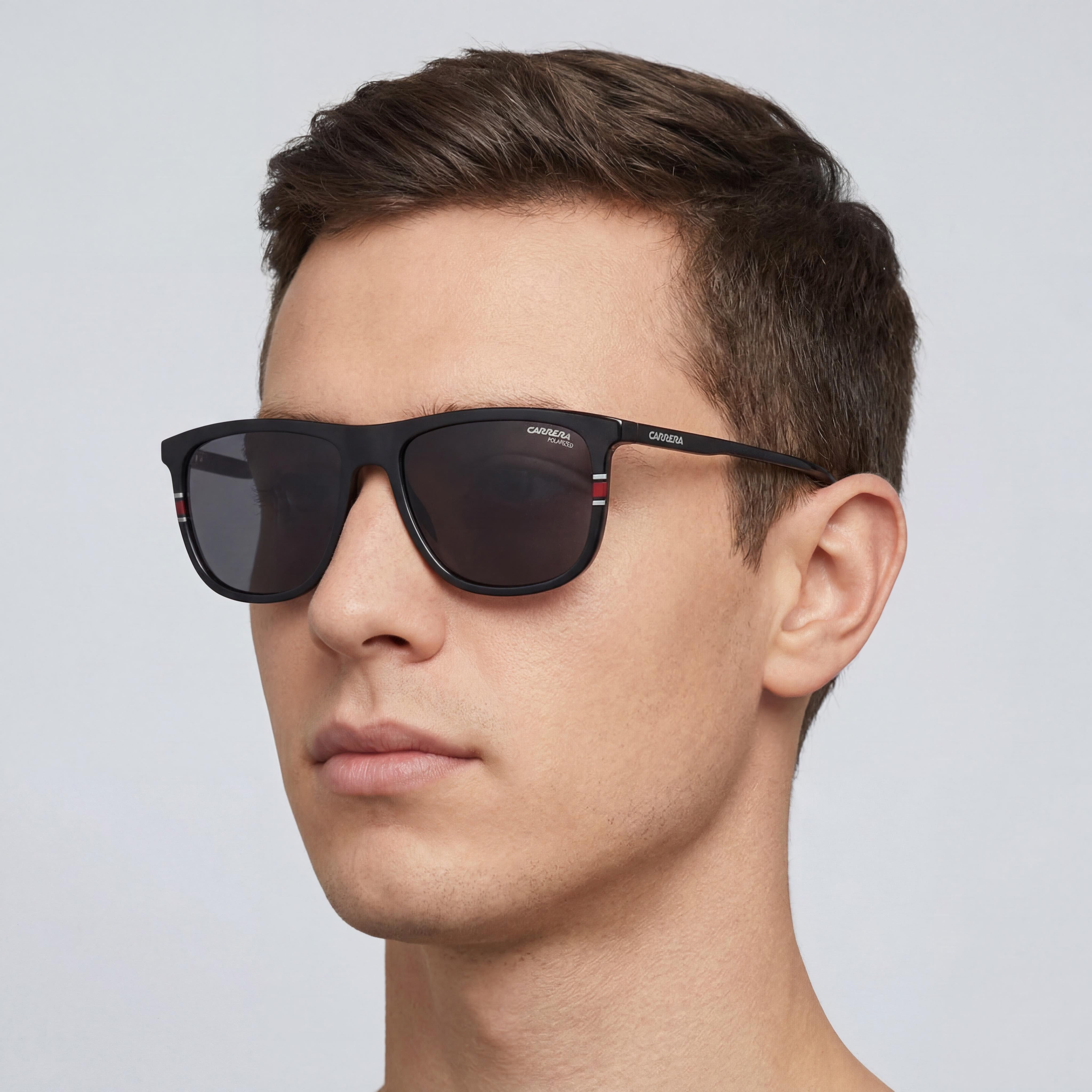 Gafas de sol unisex Carrera 218/S con montura de plástico negra y lentes polarizadas grises, 100 % protección UV, 58 mm, Photo 5