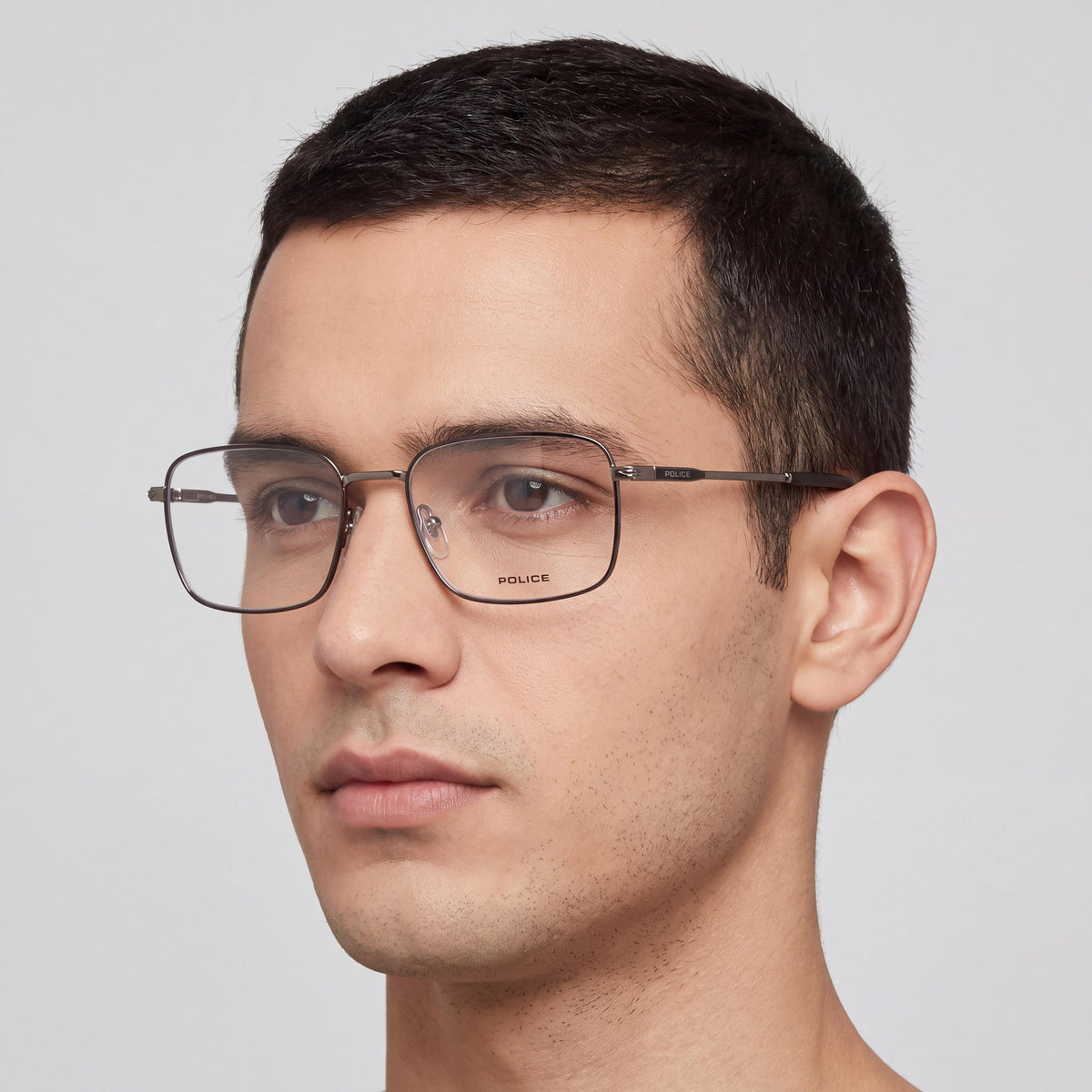 Police Vplg69 Men's Classical Metal Eyeglasses, Shiny Ruthenium W/Coloured Parts, 53mm, Photo 3