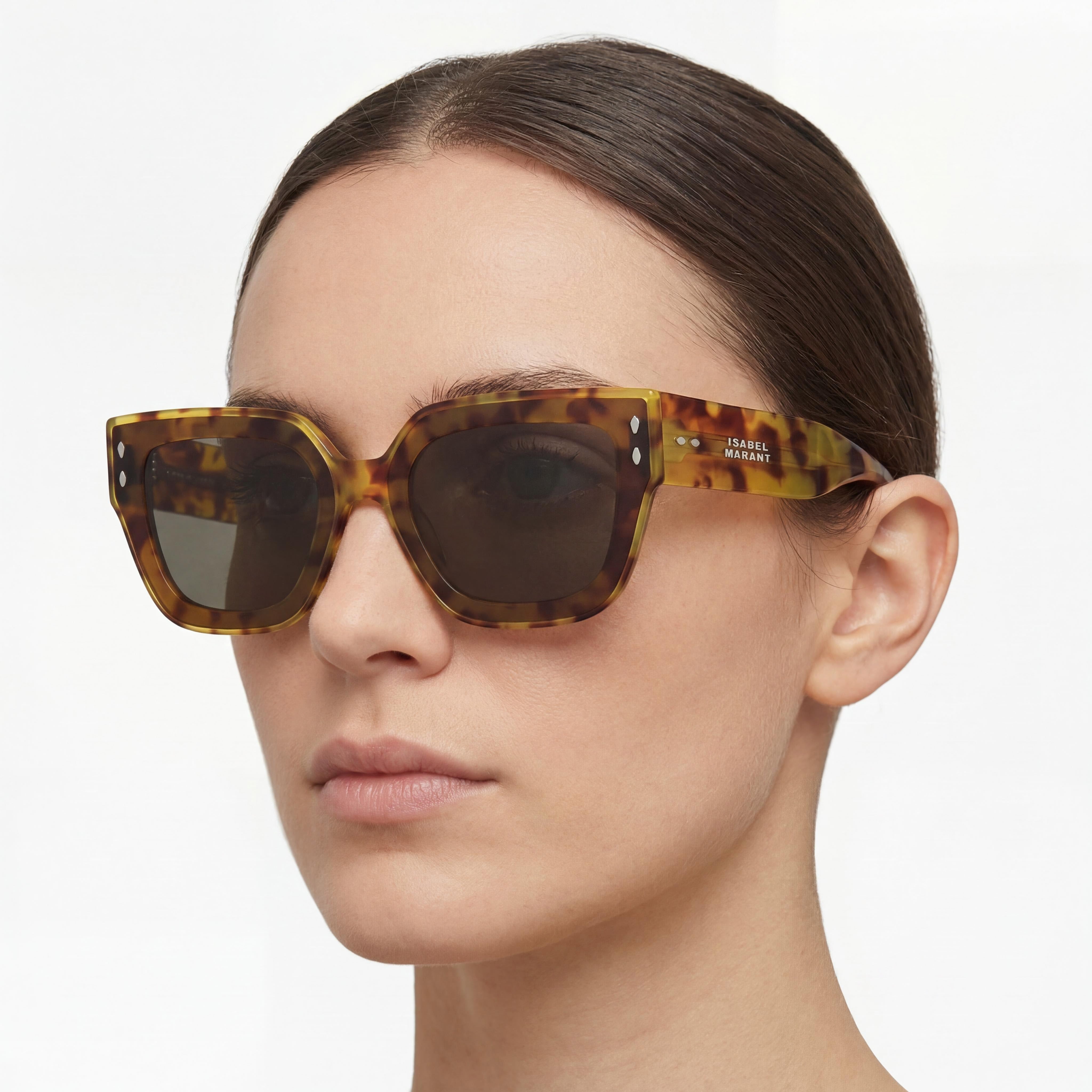 Isabel Marant Casual Women's Havana Honey Acetate Frame Green Polycarbonate Lens Sunglasses 65-13-145mm, Photo 4