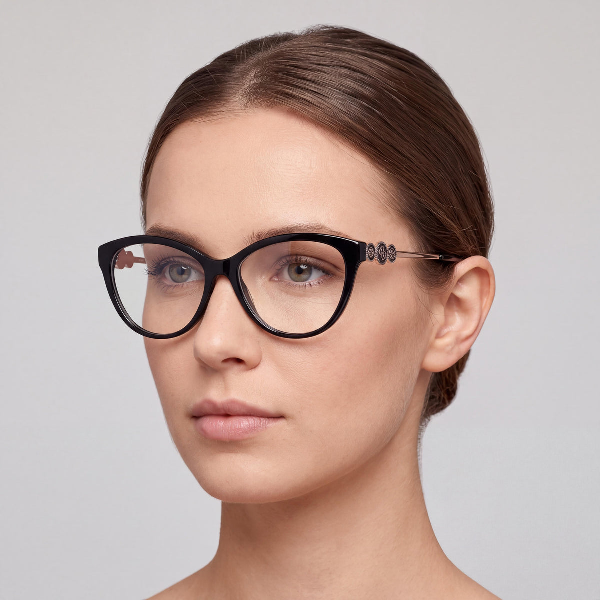 GUESS Gu50230 Women's Eyewear featuring a Shiny Black Plastic Frame, 50mm Lens, 16mm Bridge, 140mm Temple, Photo 3