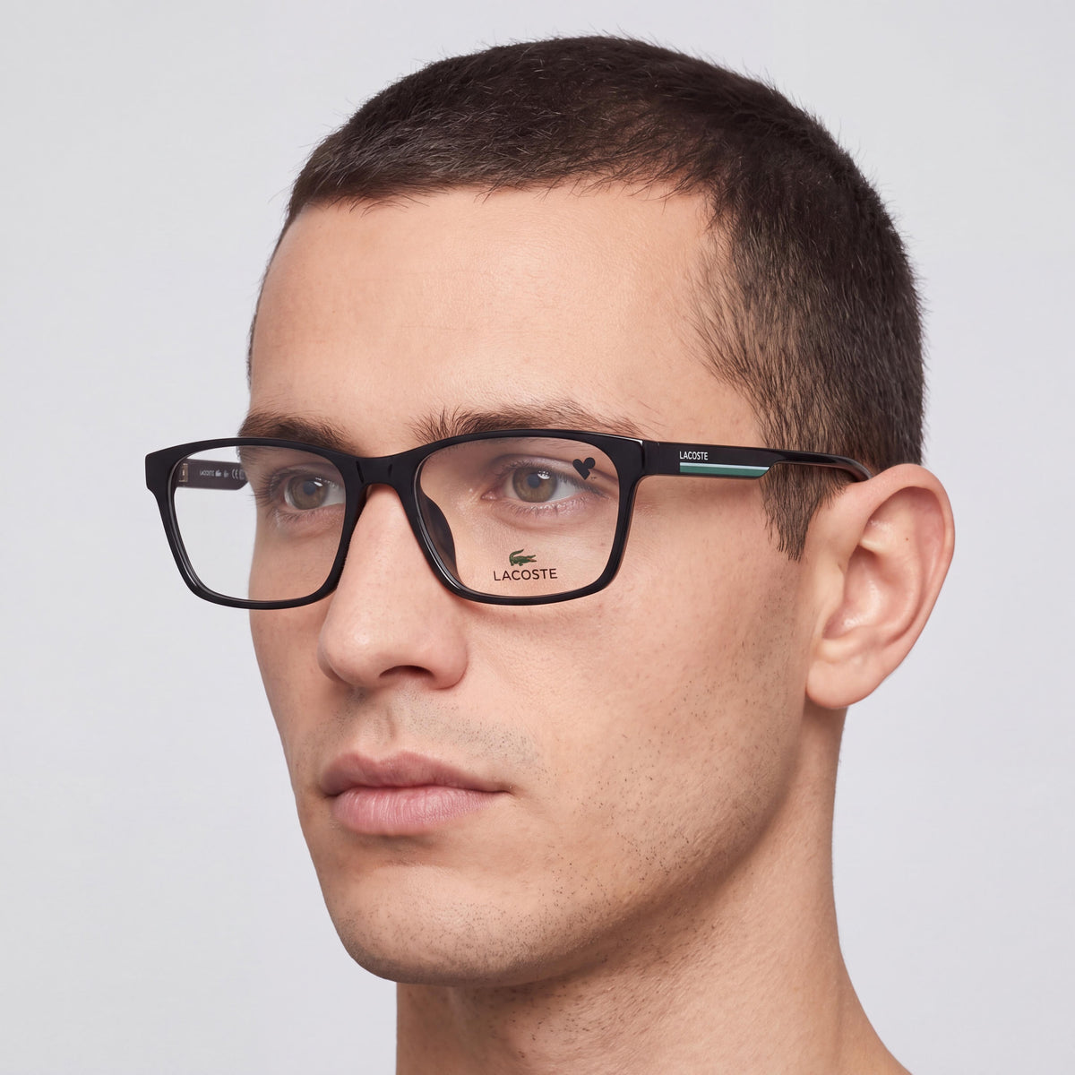 Lacoste Men's Modern Design Sunglasses, Injected Black Frame with Black Polycarbonate Lenses, 54-16-145mm, Photo 5