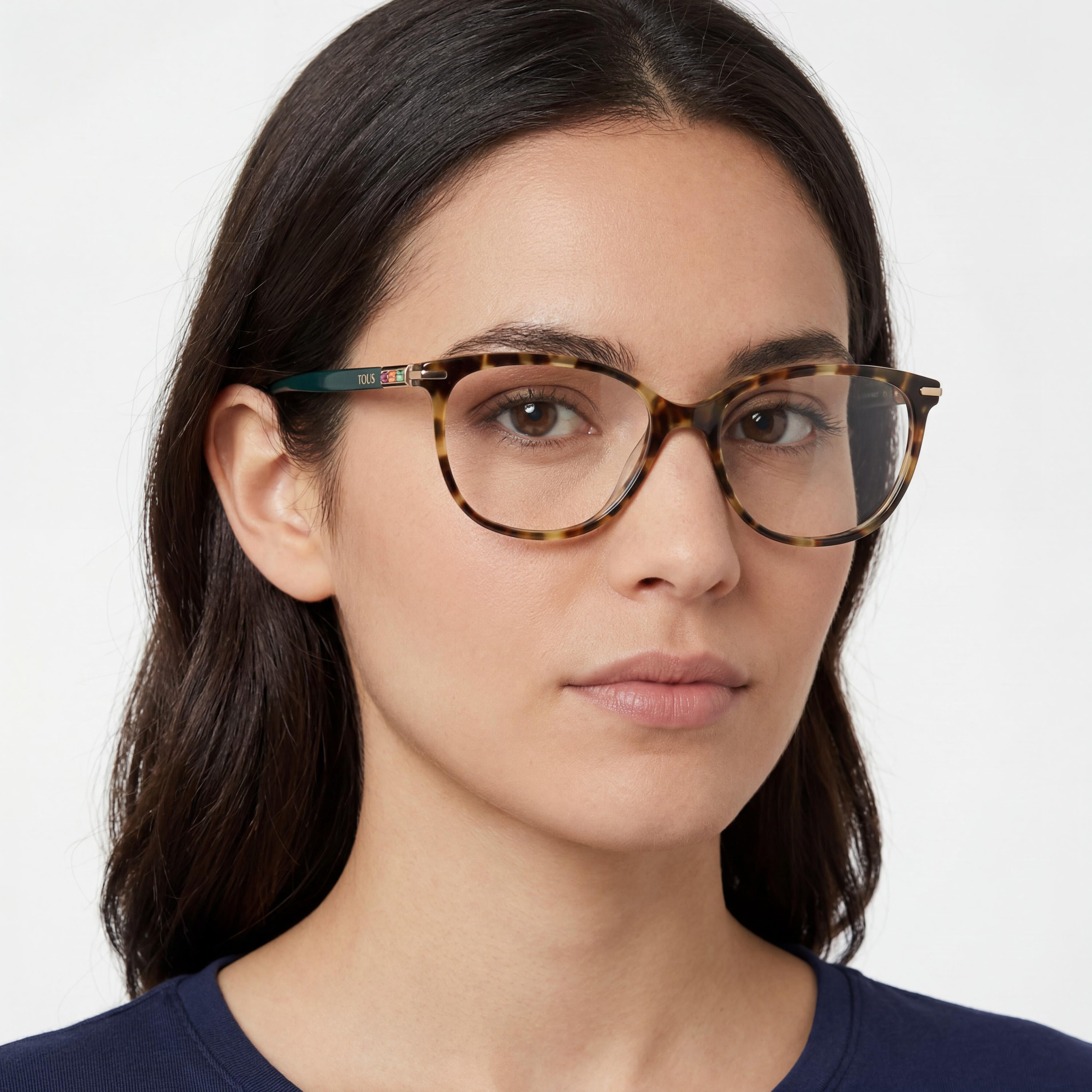 TOUS Classic Women's Brown Havana Acetate Optical Frames, Lens Width 53mm, Bridge 16mm, Temple 135mm, Photo 4
