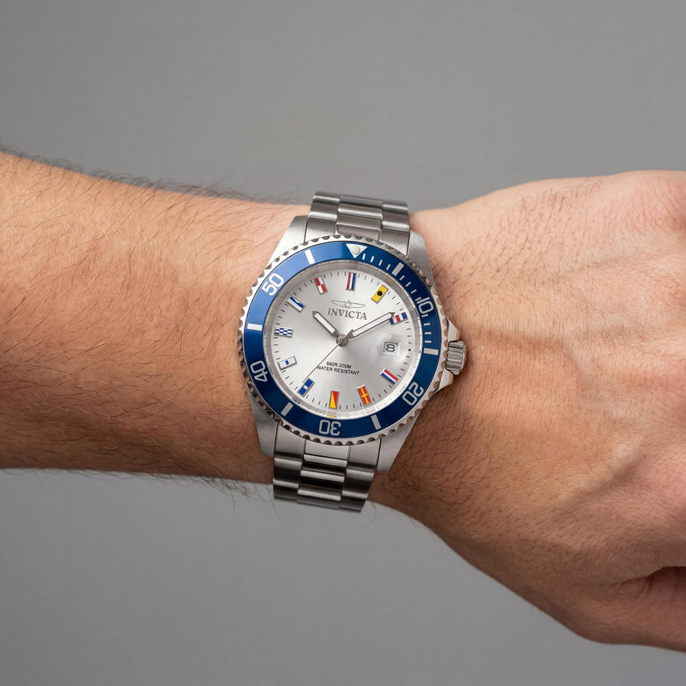 Invicta Pro Diver 49885 Unisex Silver Dial Stainless Steel Bracelet Quartz 20 ATM Watch 40mm Case