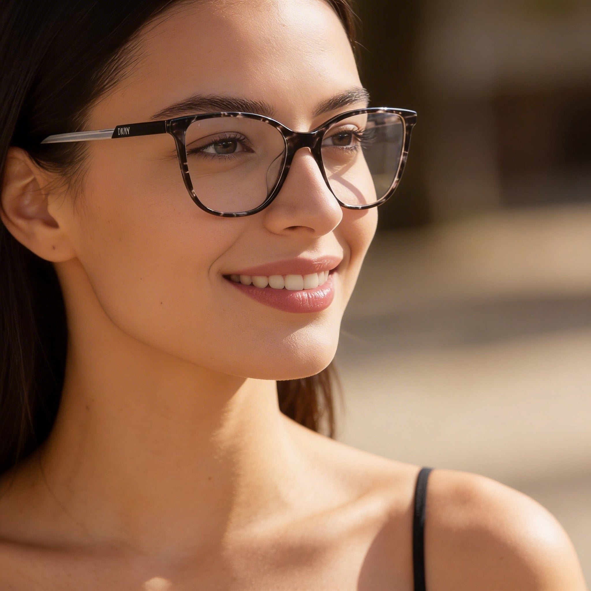 Gafas DKNY Classic DK5066 de mujer con montura de acetato de carey negro y lentes de policarbonato de 52 mm, Photo 6