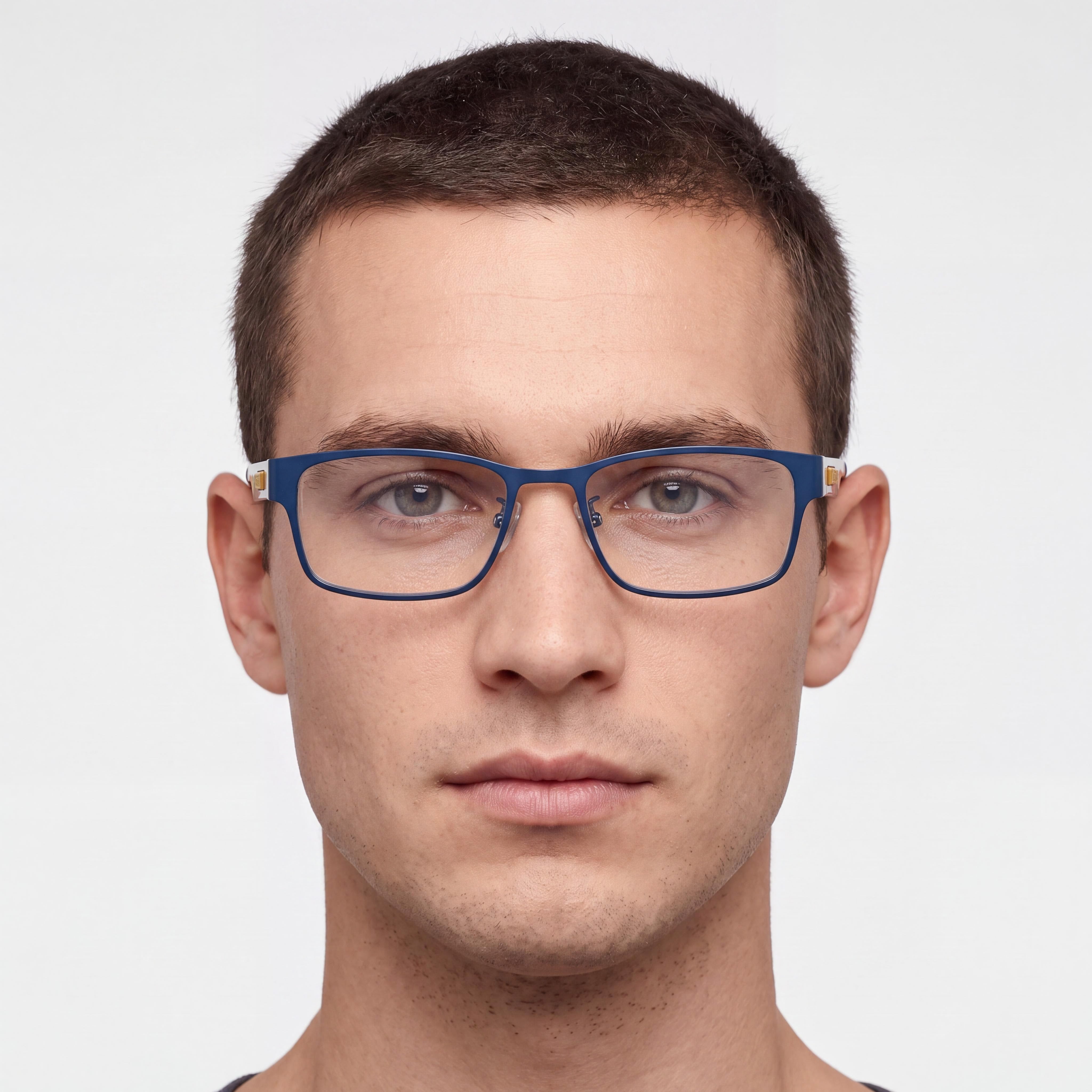 adidas Originals Casual Men's Eyeglasses, Metal Frame, Matte Blue Monochrome, Lens Width 52mm, Photo 4