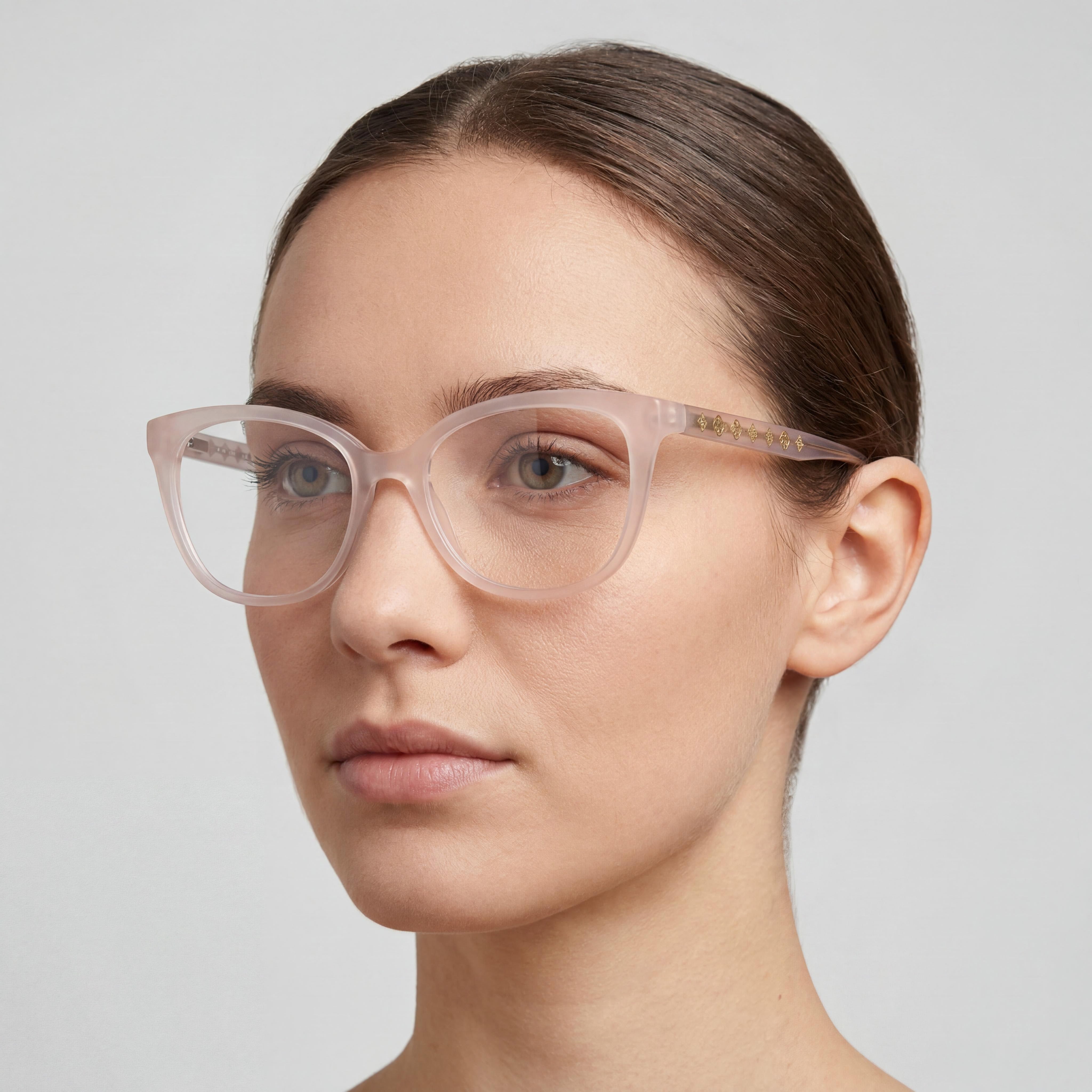 Guess GU50114 Shiny Ivory Square Eyeglasses for Women, 53mm, Photo 4