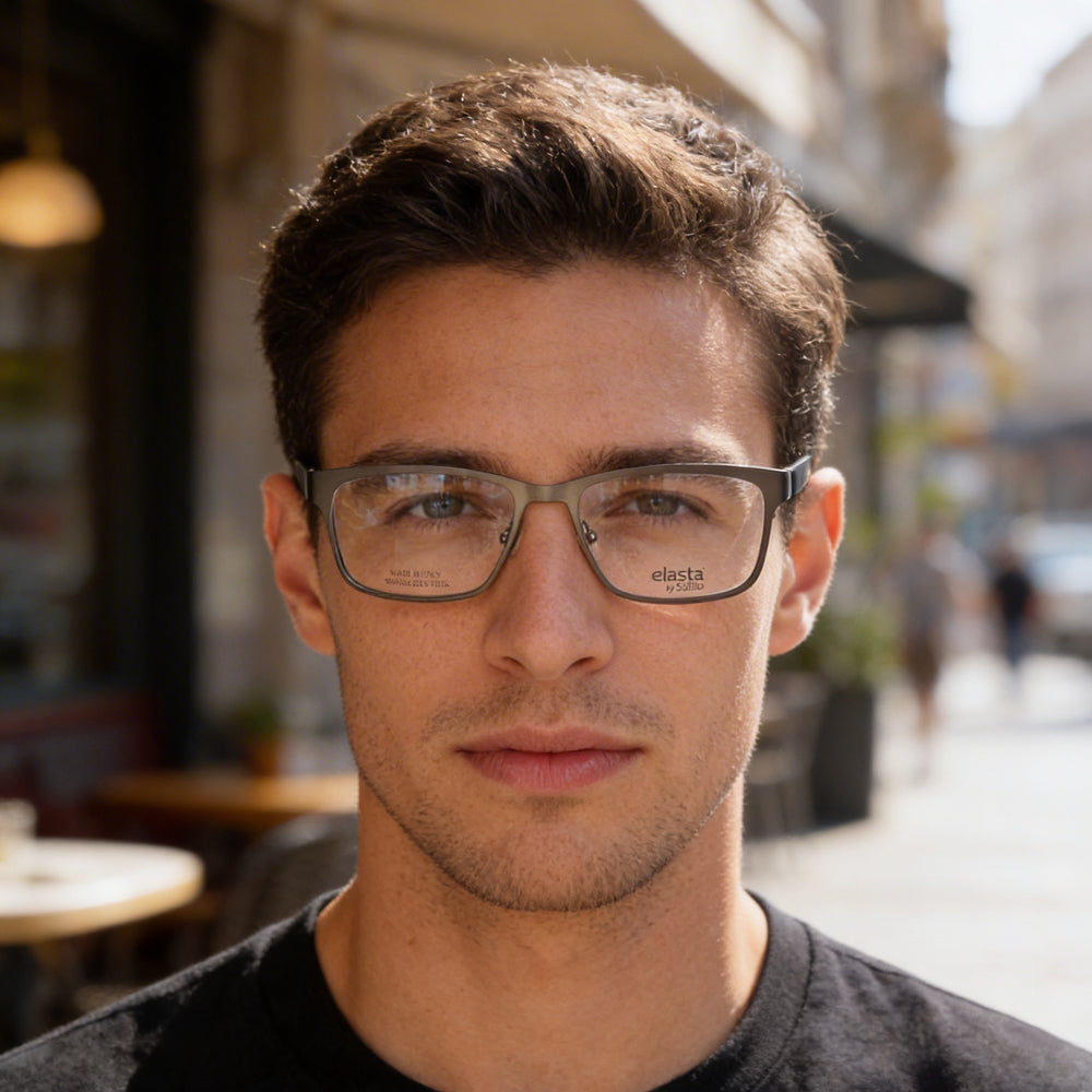 ELASTA E 3128 Men's Metal Frame Eyeglasses 80 M Clear Lenses (56-150-18mm)