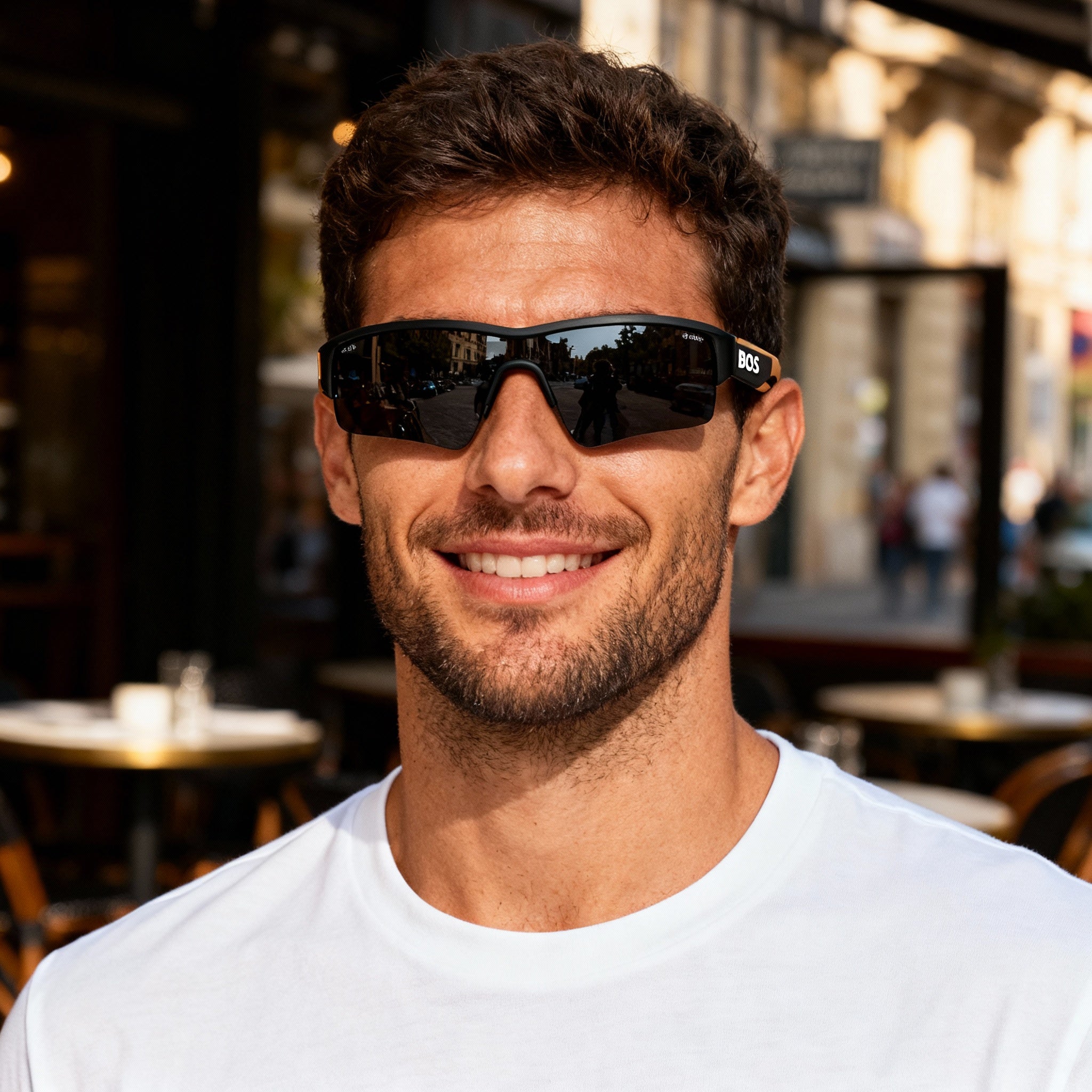 Hugo Boss BOSS 1607/S Men's Rimless Mask Classic Black/Grey Plastic Sunglasses Grey Lenses 99-1-125, Photo 5