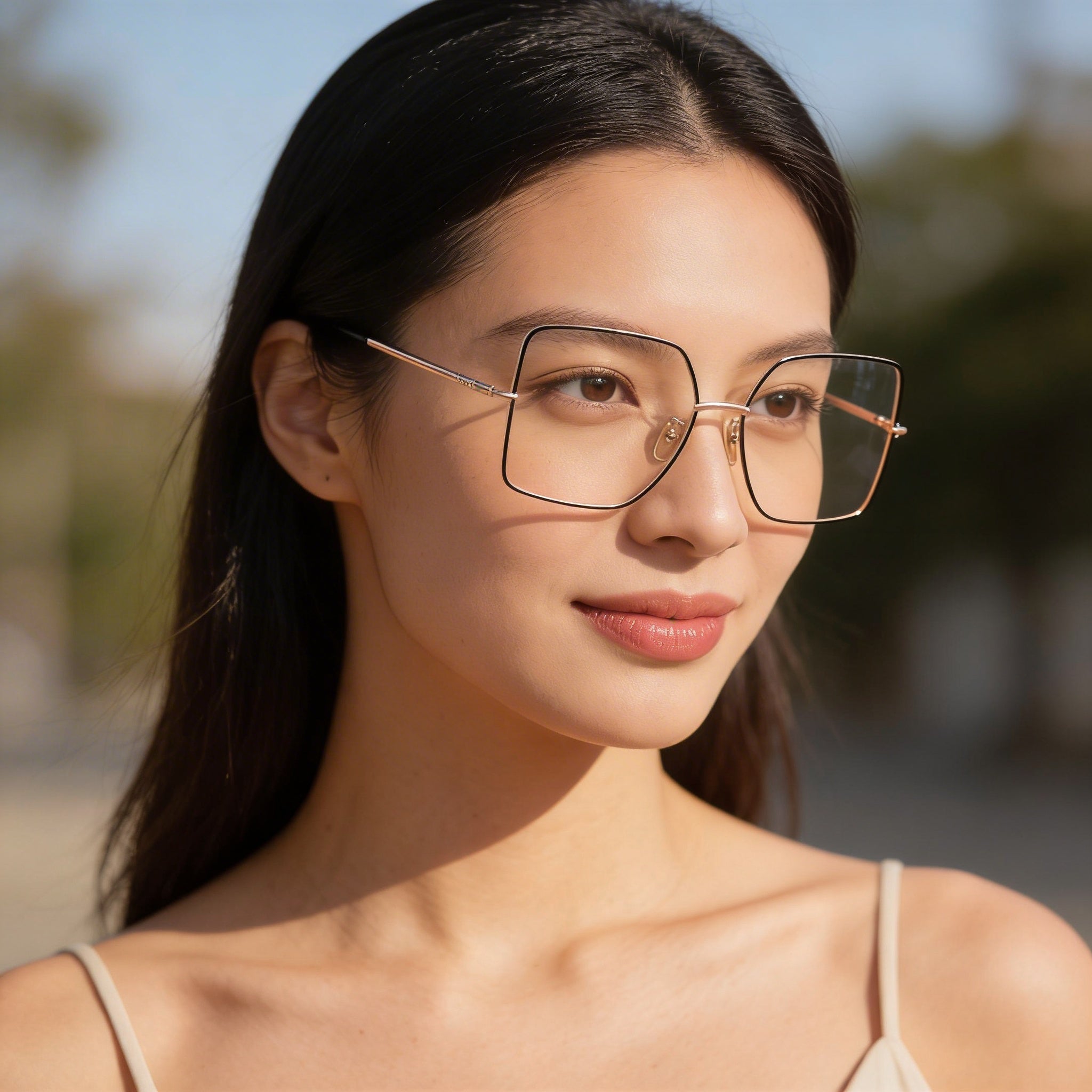 MaxMara MM5098-H Women's Metal Frame Eyewear Rose Gold & Black Enamel, Black 55mm, Photo 5