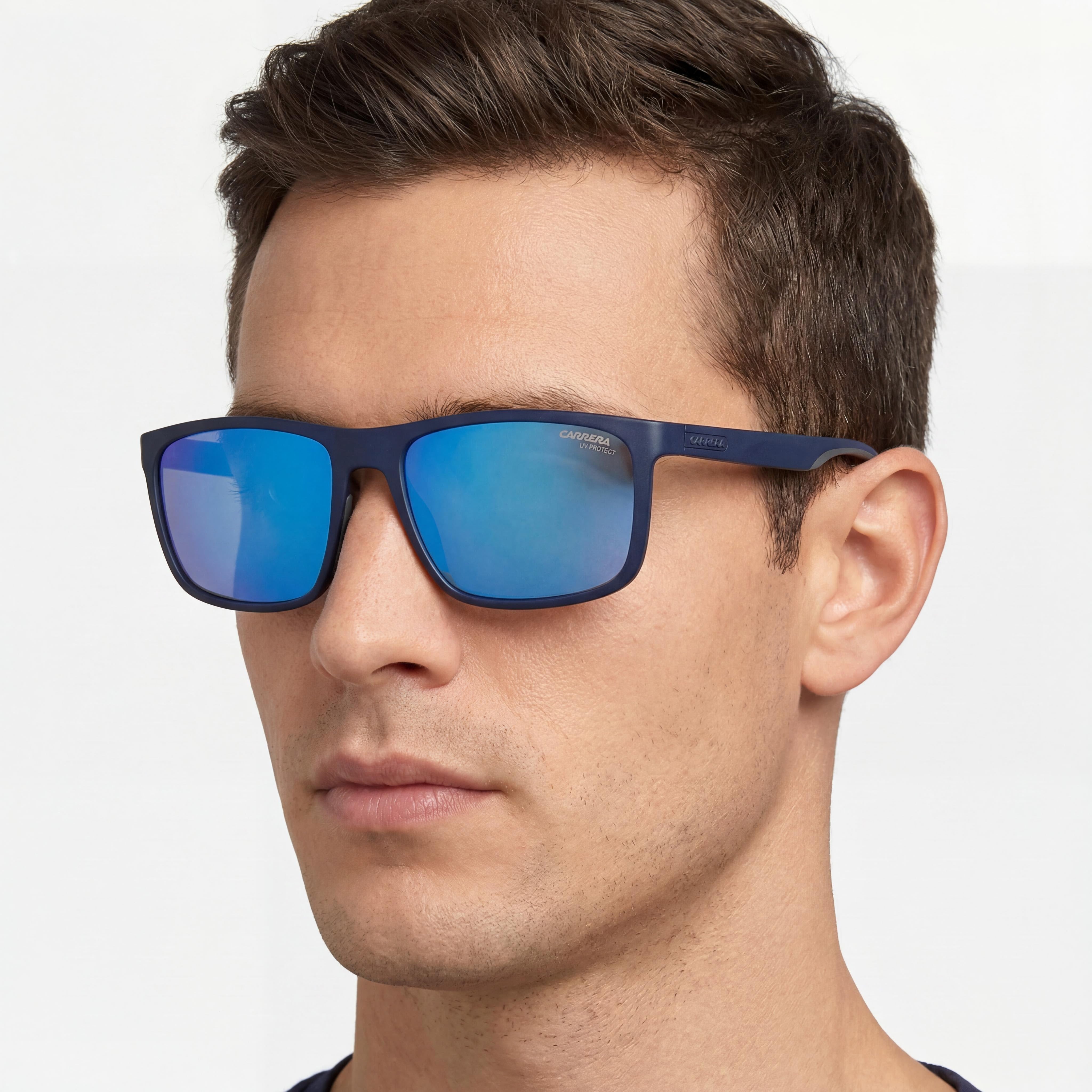 Carrera 8047/S Blue Rectangle Mirrored Sunglasses Unisex, 58mm, Photo 4