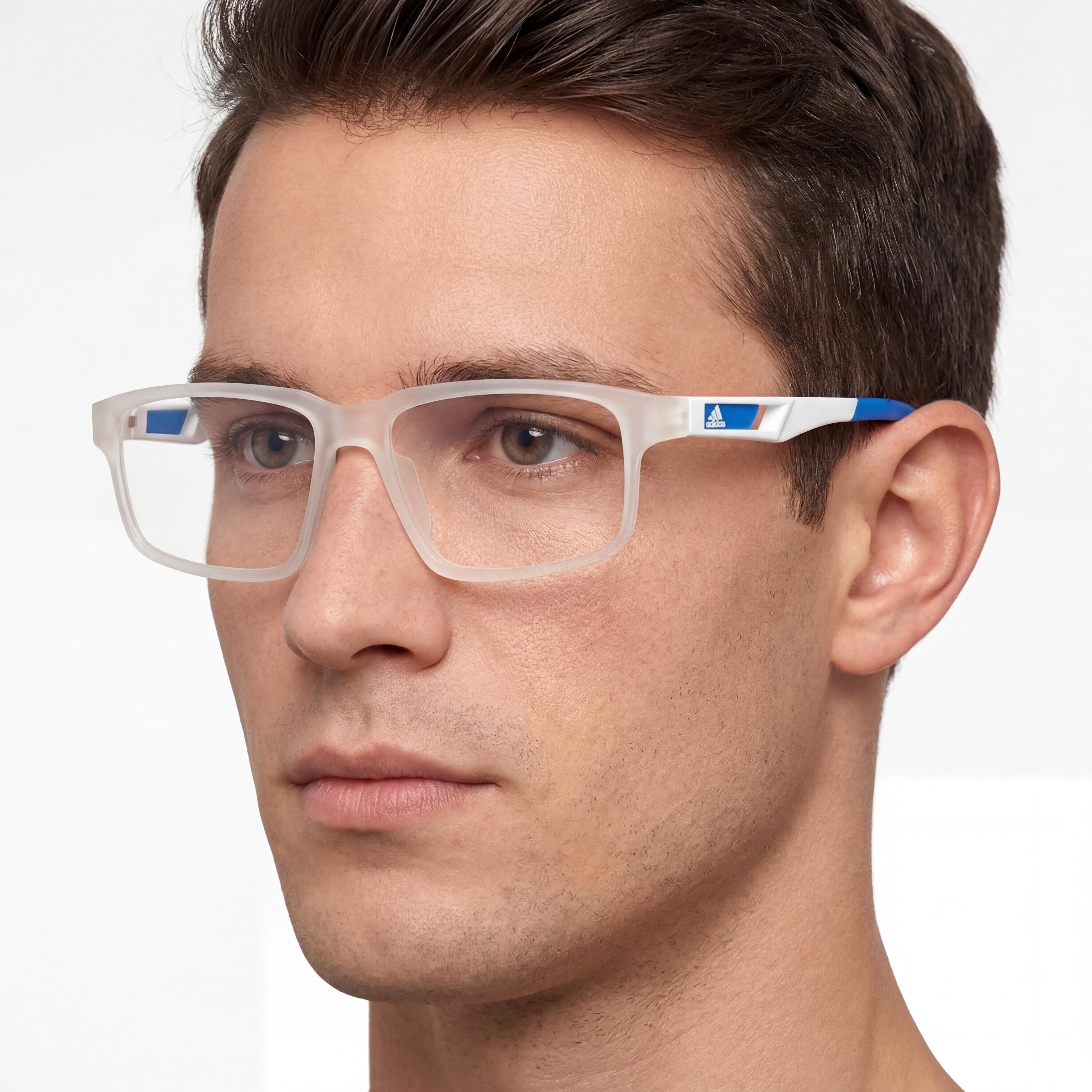 Adidas Sp5033 Men's Eyewear with Crystal Injected Frame, Clear Polycarbonate Lenses, 55mm, Photo 4