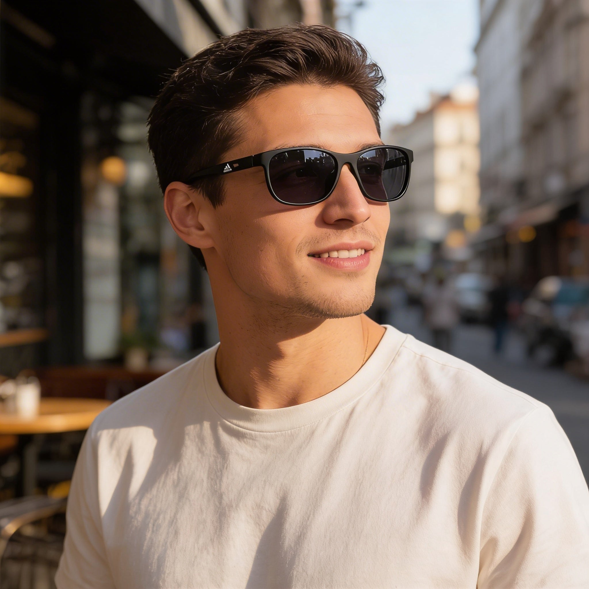 adidas Contemporary Men's Matte Black Plastic Frame Smoke Polycarbonate UV Protection Sunglasses 62mm, Photo 6