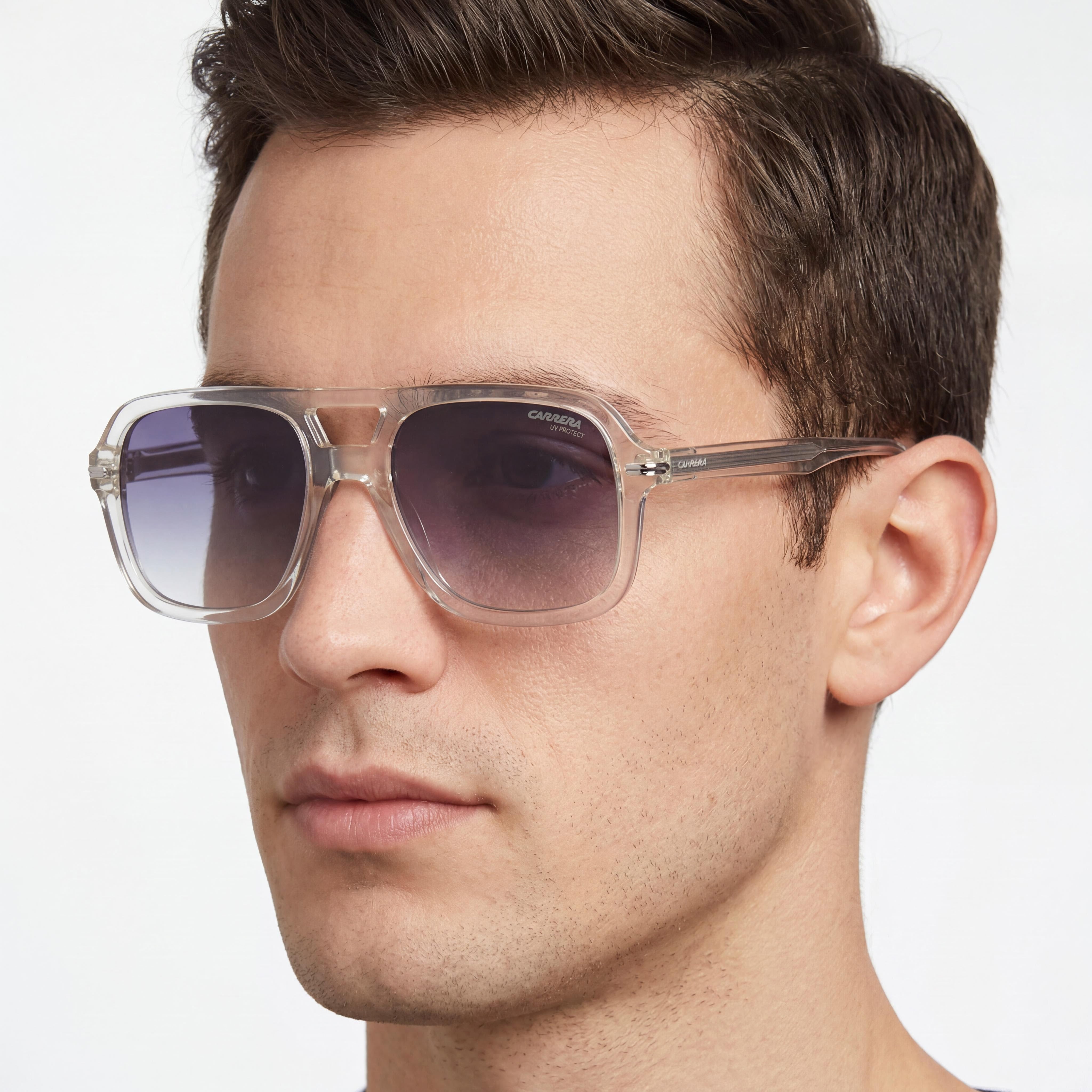 Carrera Carrera 317/S para hombre, montura de acetato amarillo con lentes verdes degradadas con protección UV de 55 mm, Photo 5