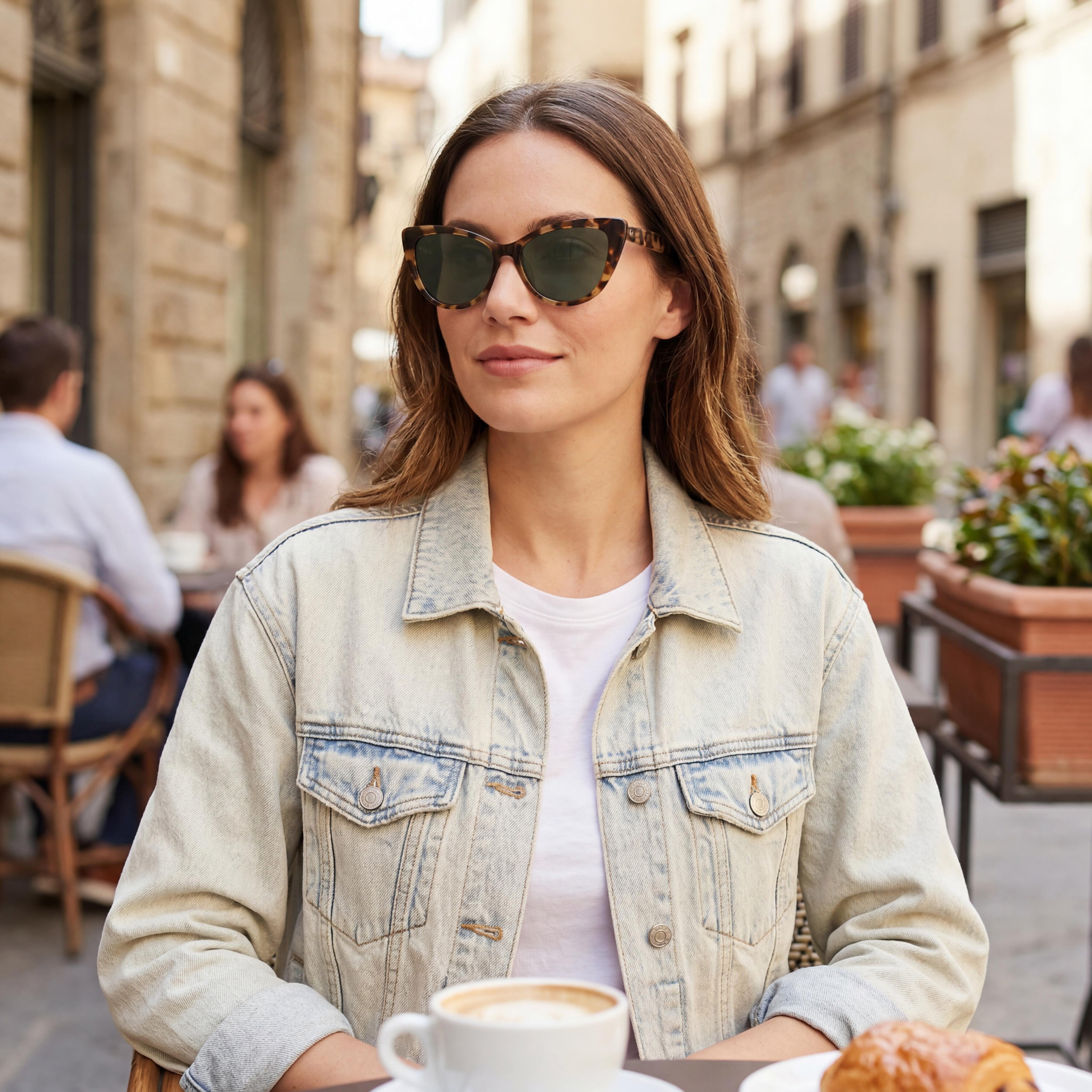 kate spade new york Karina/S Women's UV Protection Plastic Sunglasses, Dark Havana Green Frame, Havana Lens, 56mm, Photo 5