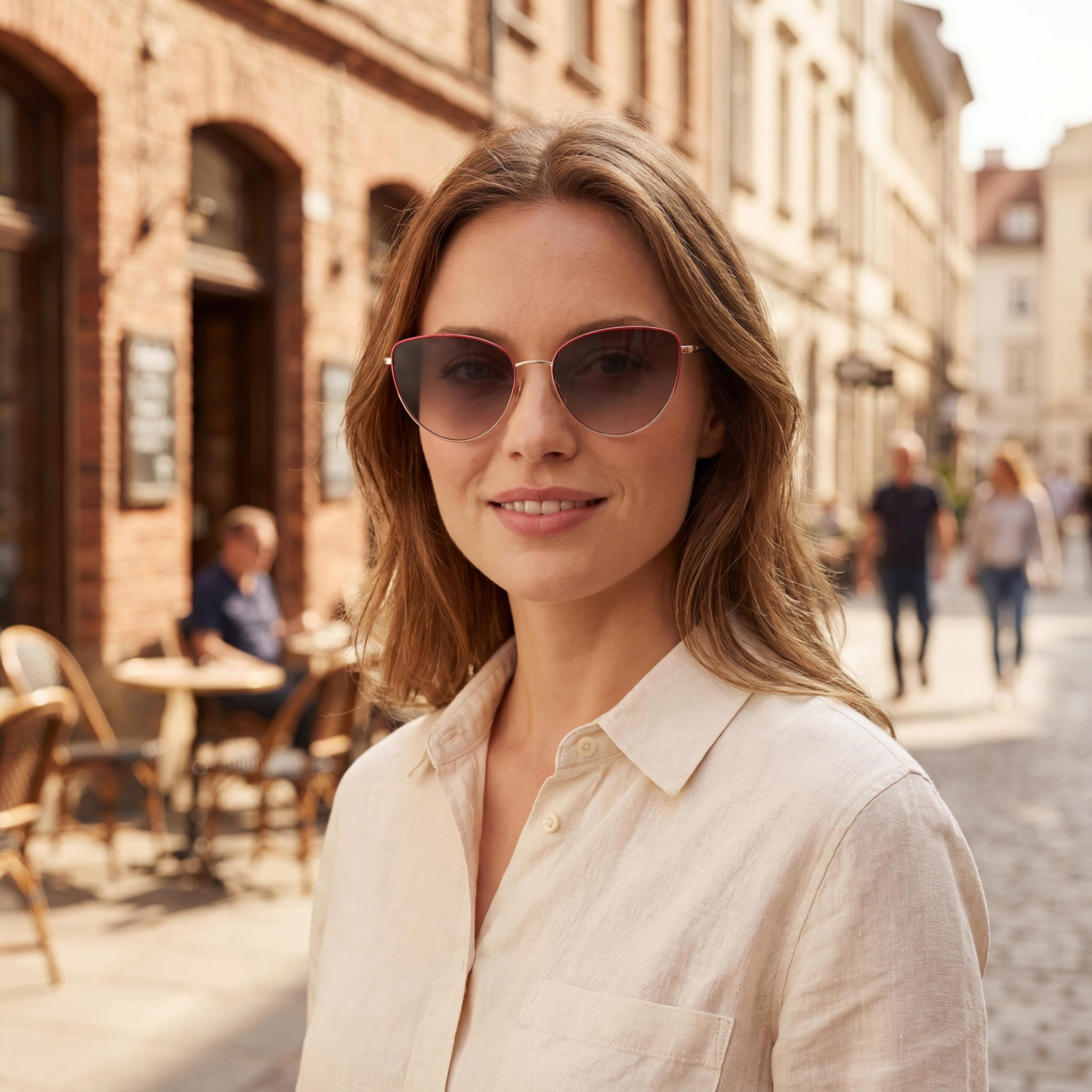 kate spade new york Hailey/G/S Cat Eye Women's Rose Gold Red Stainless Steel UV Protected Sunglasses 55mm, Photo 5