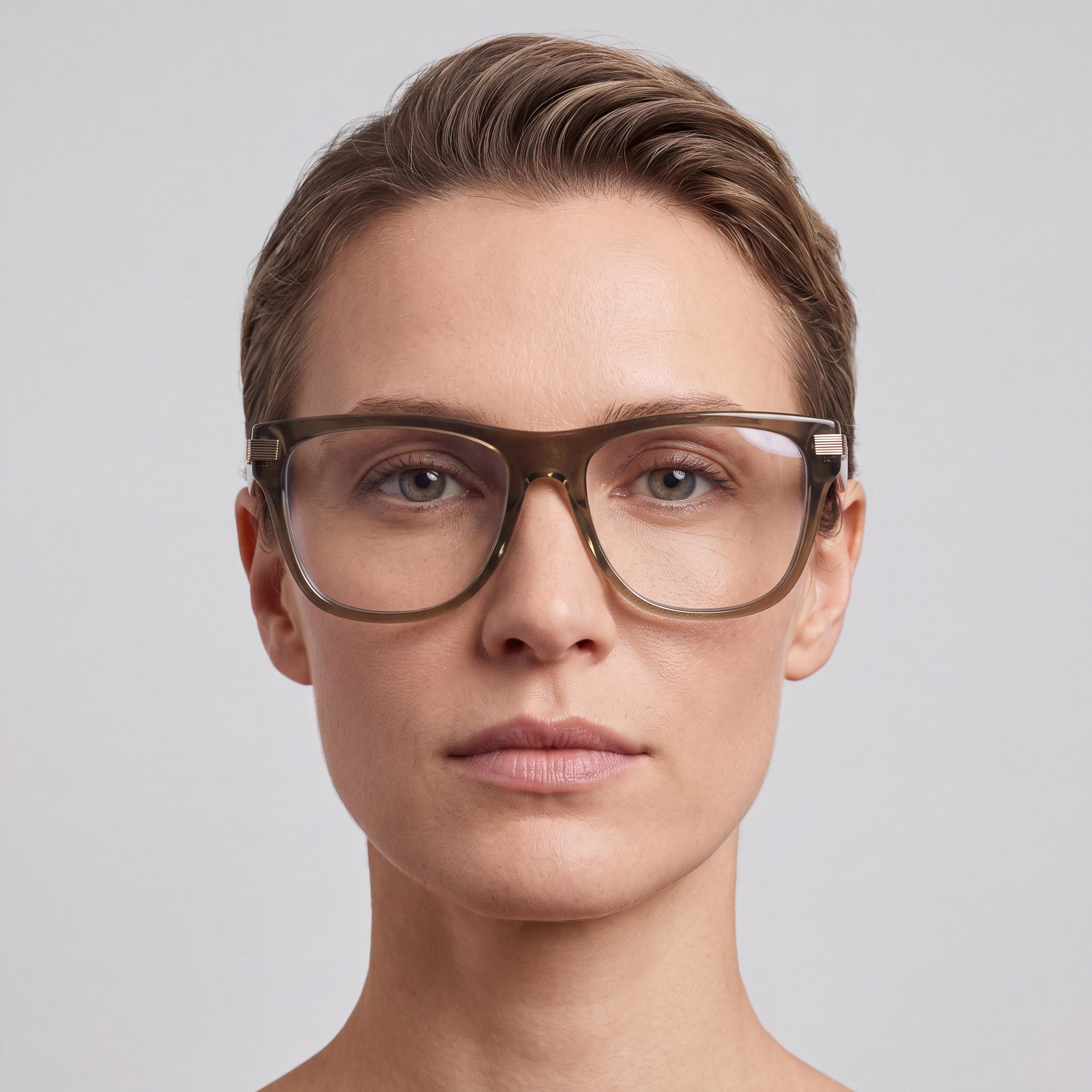 Monturas de gafas Victoria Beckham VB2676 para mujer, color caqui, transparentes, con lentes graduadas, 53 mm, Photo 5