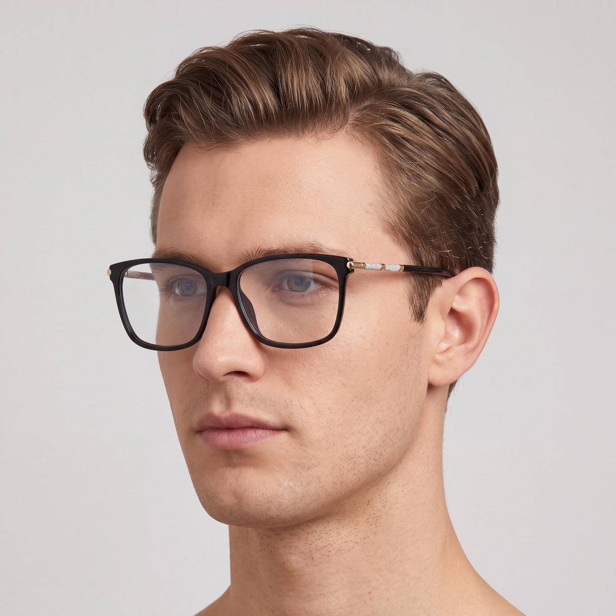 Gafas de sol polarizadas clásicas para hombre Carolina Herrera 0199/G, montura de plástico negra y dorada, ancho de lente de 55 mm, Photo 3