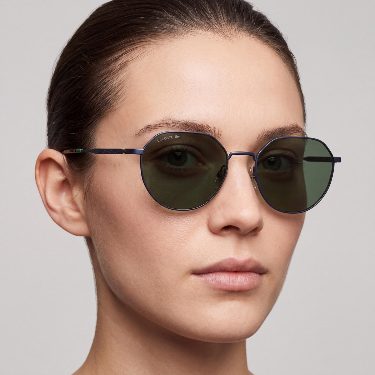 Lacoste L268s N Unisex Rounded Blue Metal Frame with UV Protected Lenses 53mm Lens Width, Photo 3