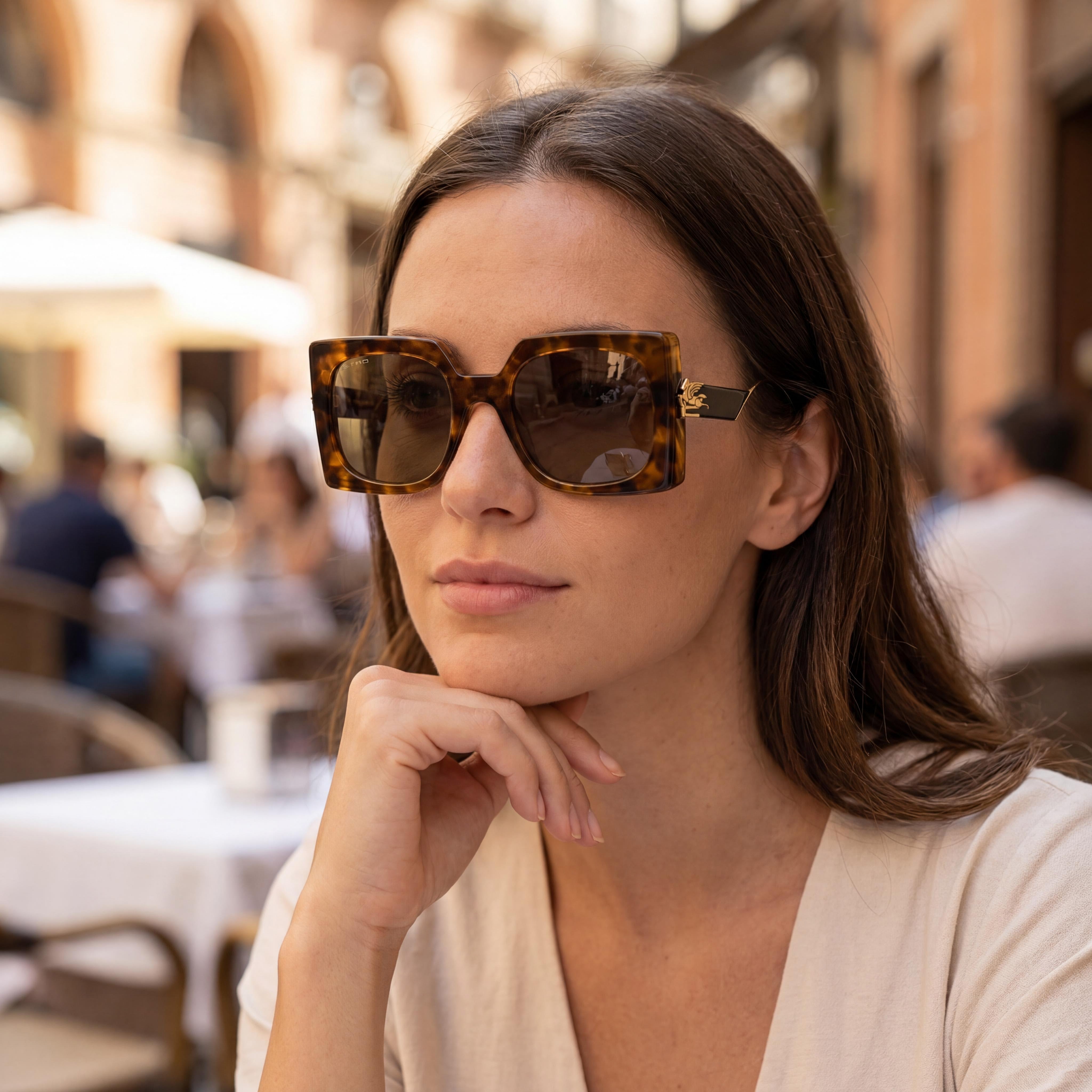 Etro ETRO 0026/S Women's Casual Non-Polarized Acetate Sunglasses Yellow Havana Brown 54mm, Photo 5