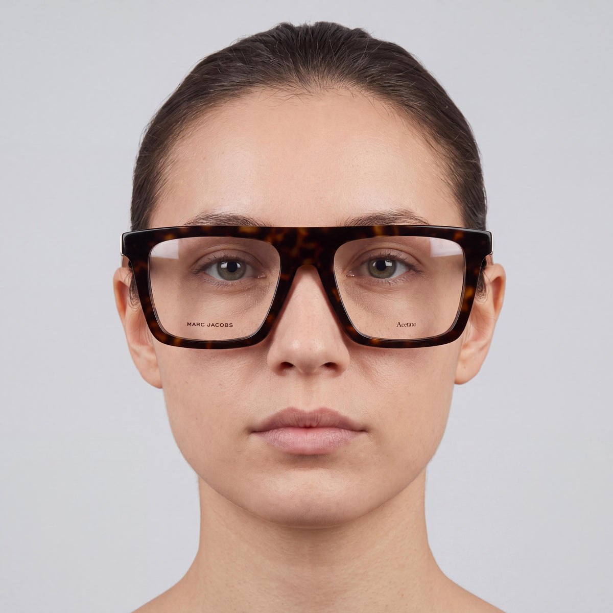 Marc Jacobs MARC 759 Unisex Rectangular Flat Top Havana Acetate Non DEMO LENS Eyeglasses 53-19-145, Photo 4