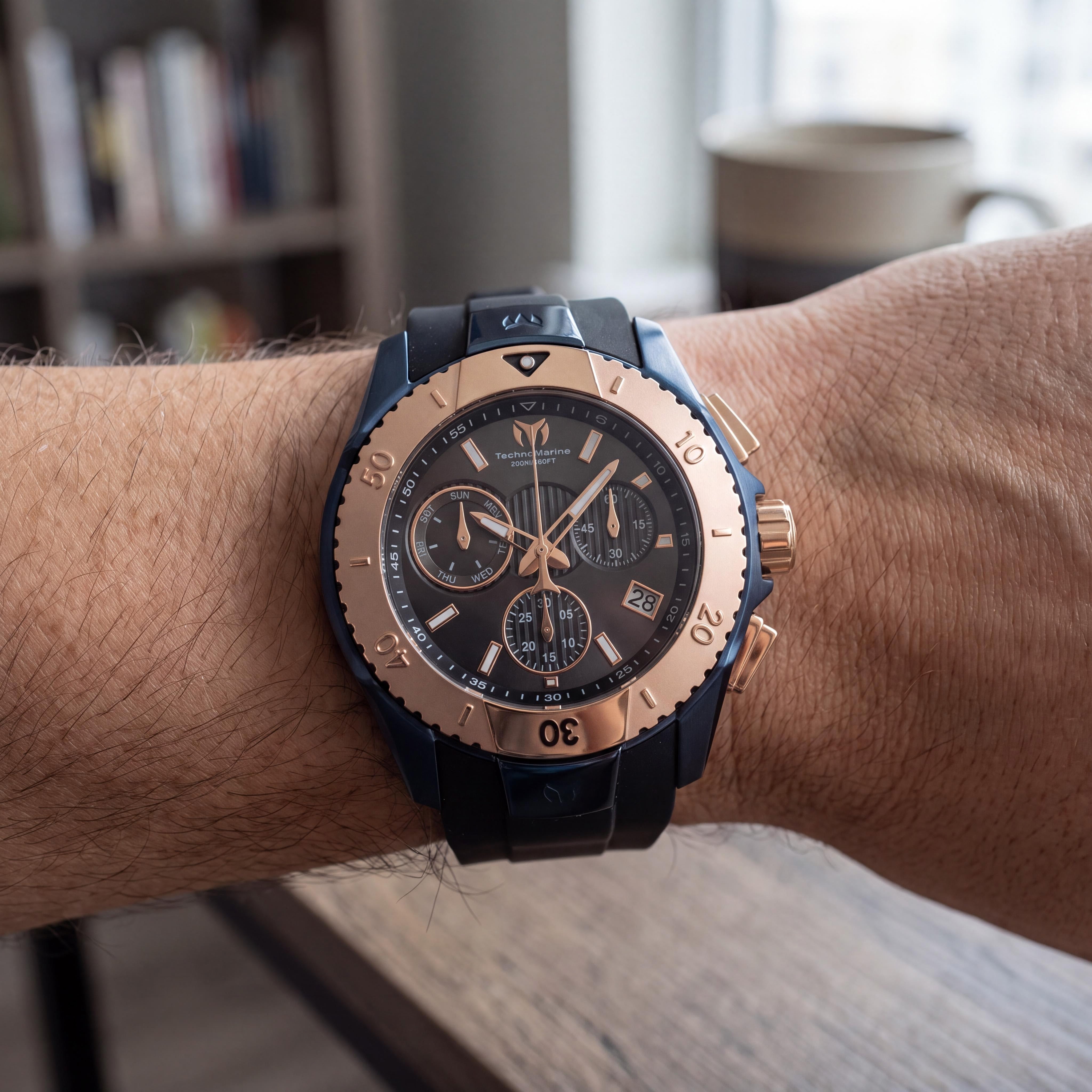Reloj de lujo Technomarine Uf6 para hombre con correa de silicona negra resistente al agua, Photo 4