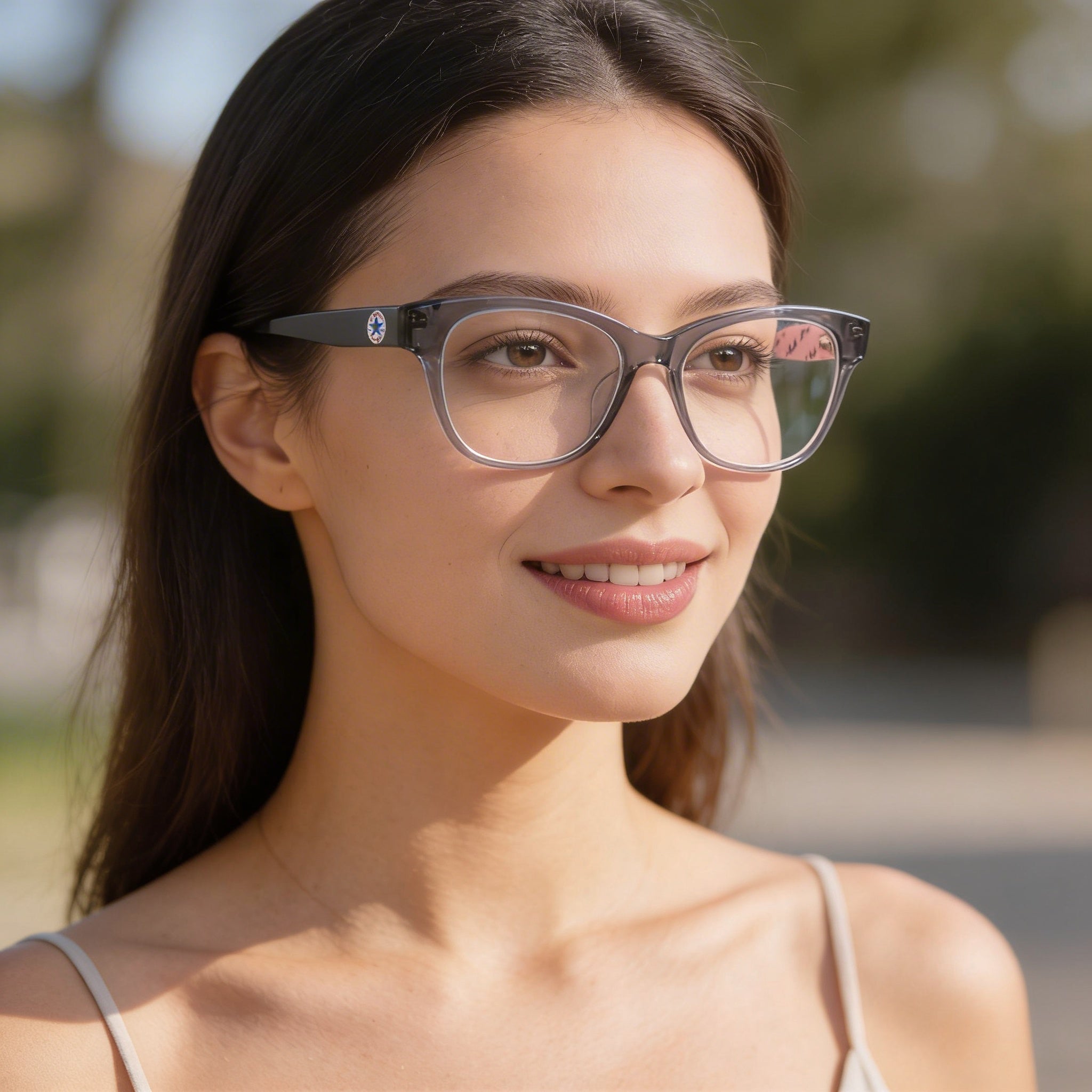 Gafas de sol Converse Modern para mujer, de acetato, cristal, carbono claro, con lentes de policarbonato de 52 mm, Photo 2