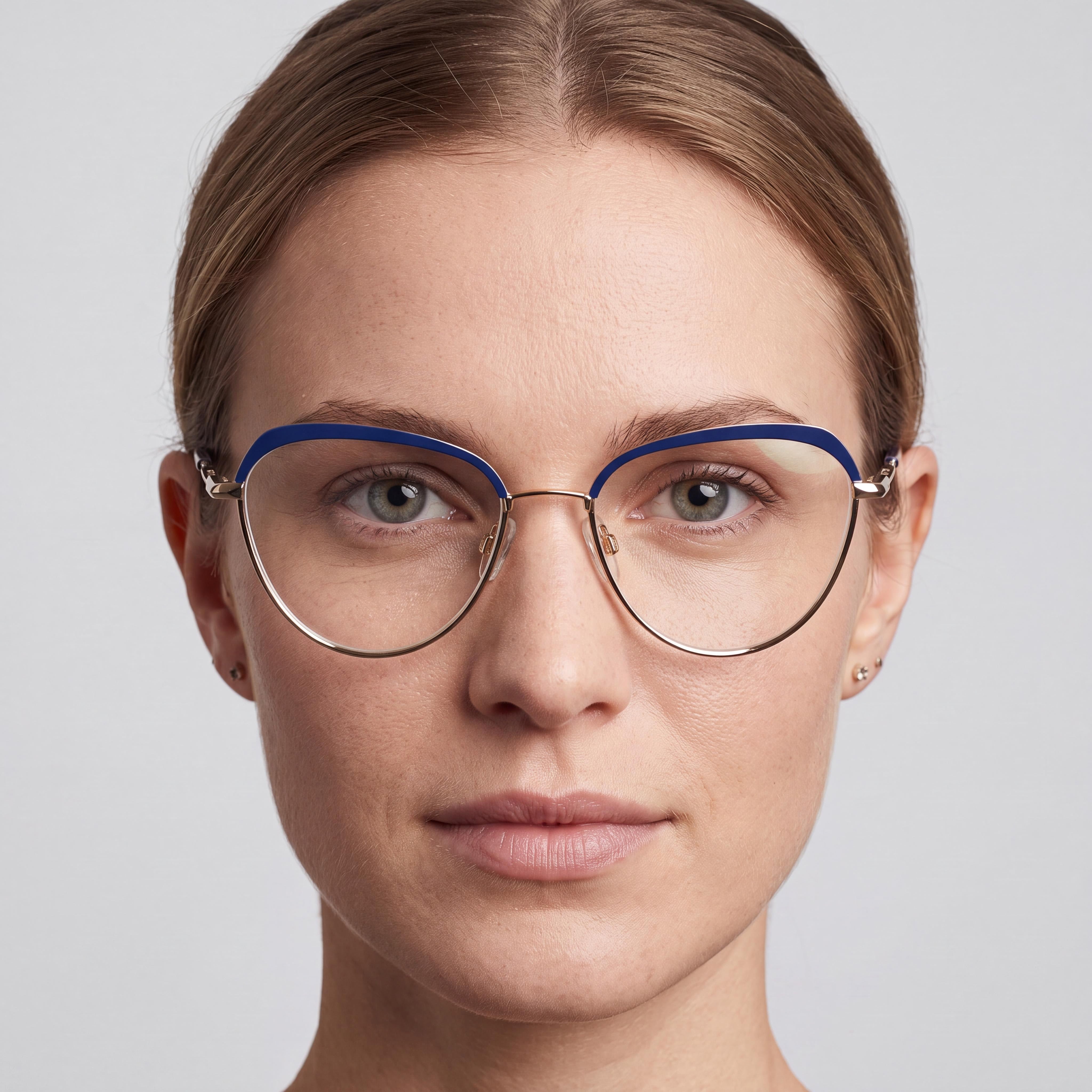 rag & bone Rnb3030/G Women's Sunglasses with Blue Gold Metal Frame and Polycarbonate Lenses 52mm, Photo 4