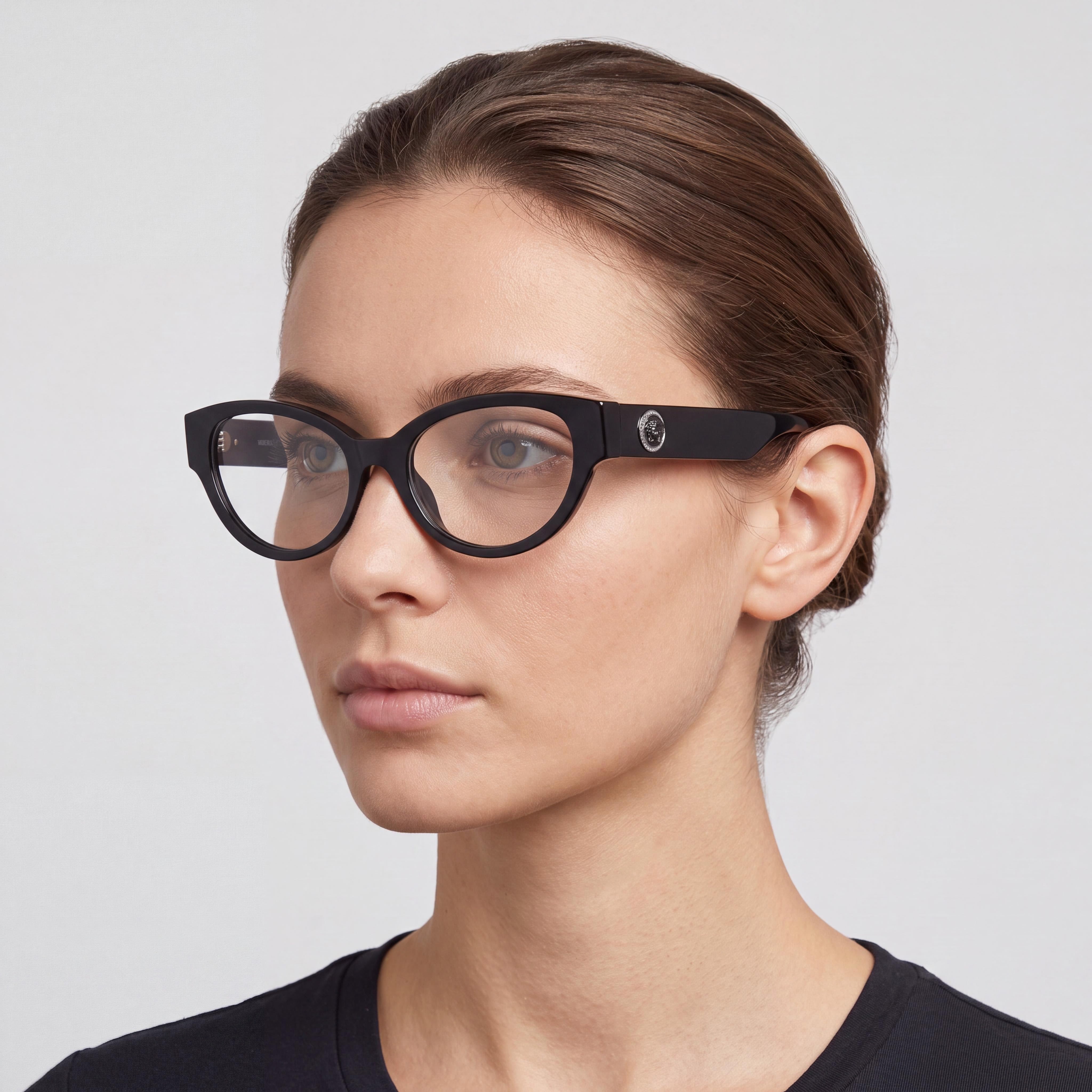 Versace Ve 3361u Women's Black Acetate Clear Eyeglasses 51mm, Photo 4