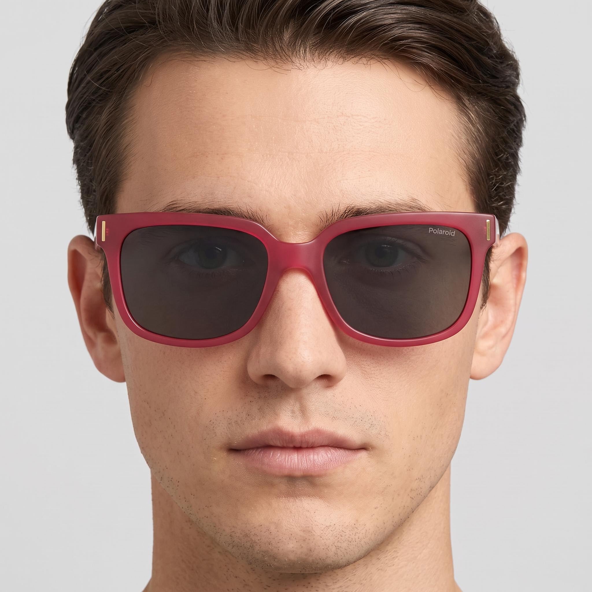 Polaroid Modern Men’s Fuchsia Polycarbonate Frame Grey Polarized UV 400 Protection Sunglasses 54mm, Photo 5