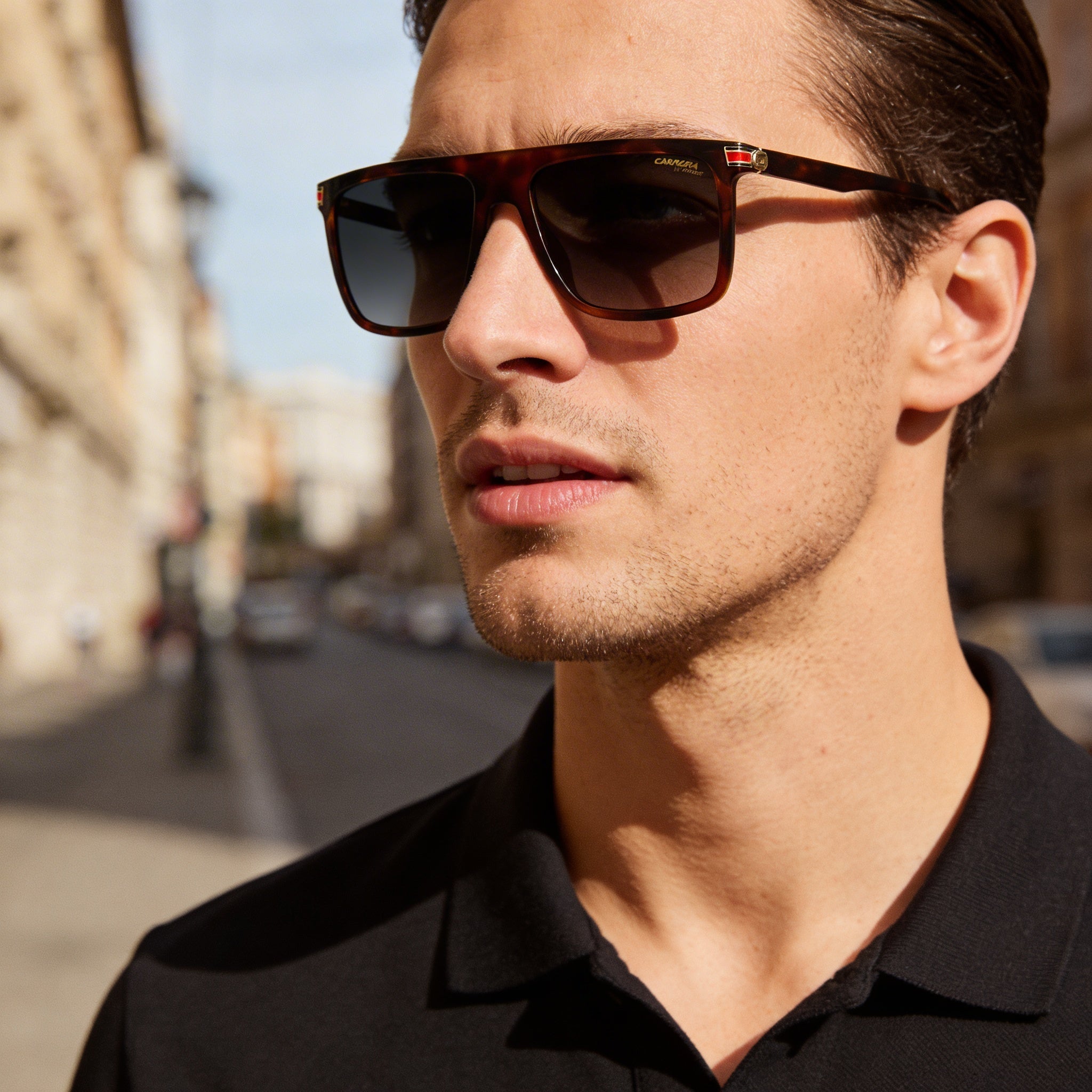 Carrera Contemporary Men's Dark Havana injection/propionate Sunglasses, Gradient Grey 58mm UV Protection, Photo 5