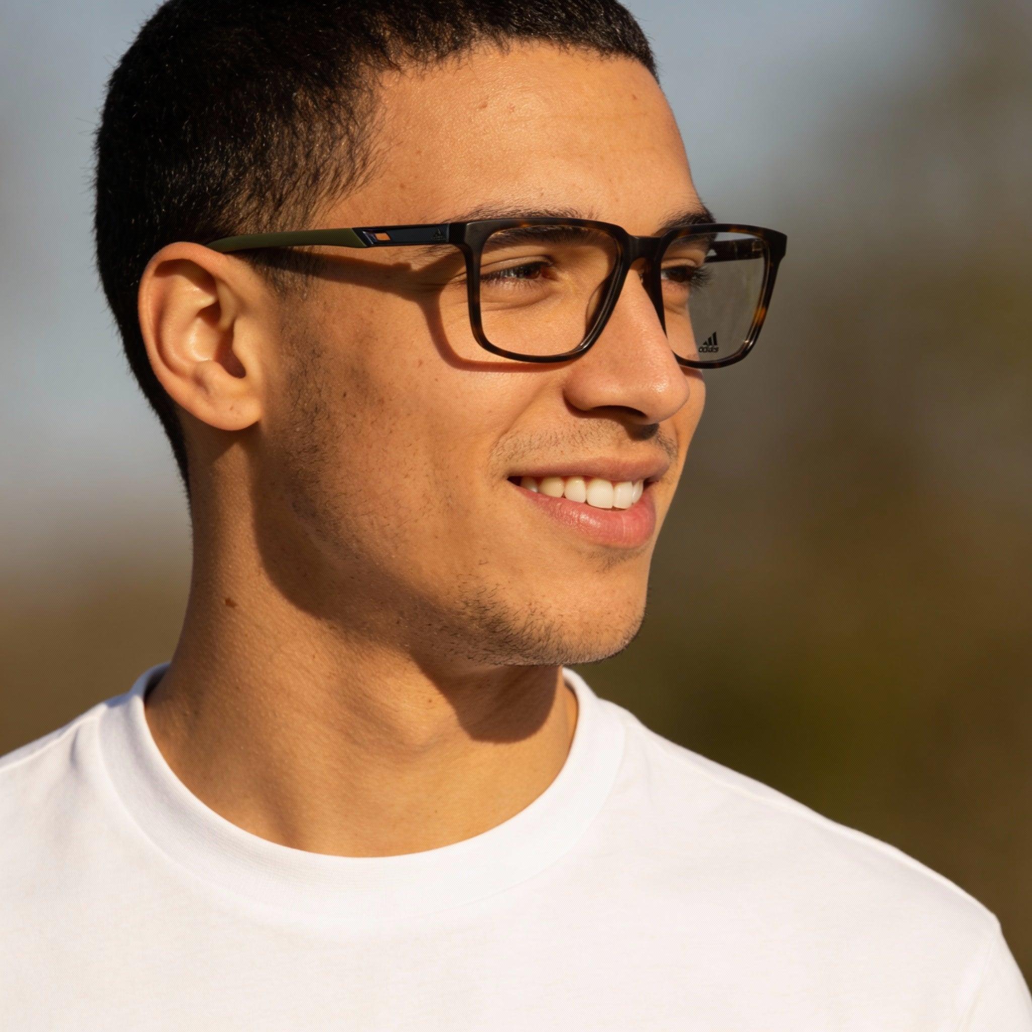 adidas Modern Men's Dark Havana Plastic Frame Eyeglasses with Clear Lenses Size 53-15-145, Photo 6