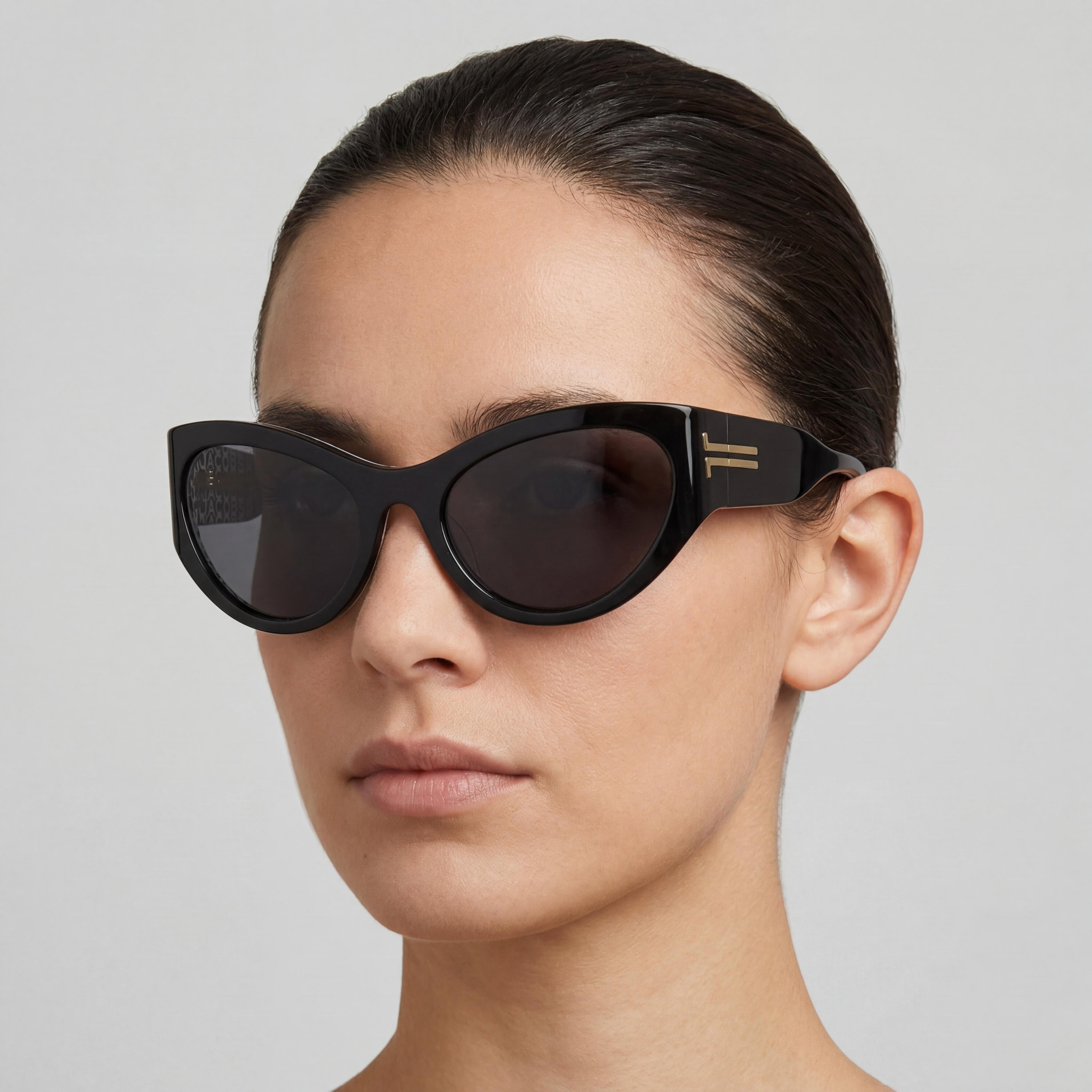 Gafas de sol Marc Jacobs Mj 1087/S para mujer, estilo ojo de gato, de plástico negro y policarbonato, con protección UV, 61 mm, Photo 5