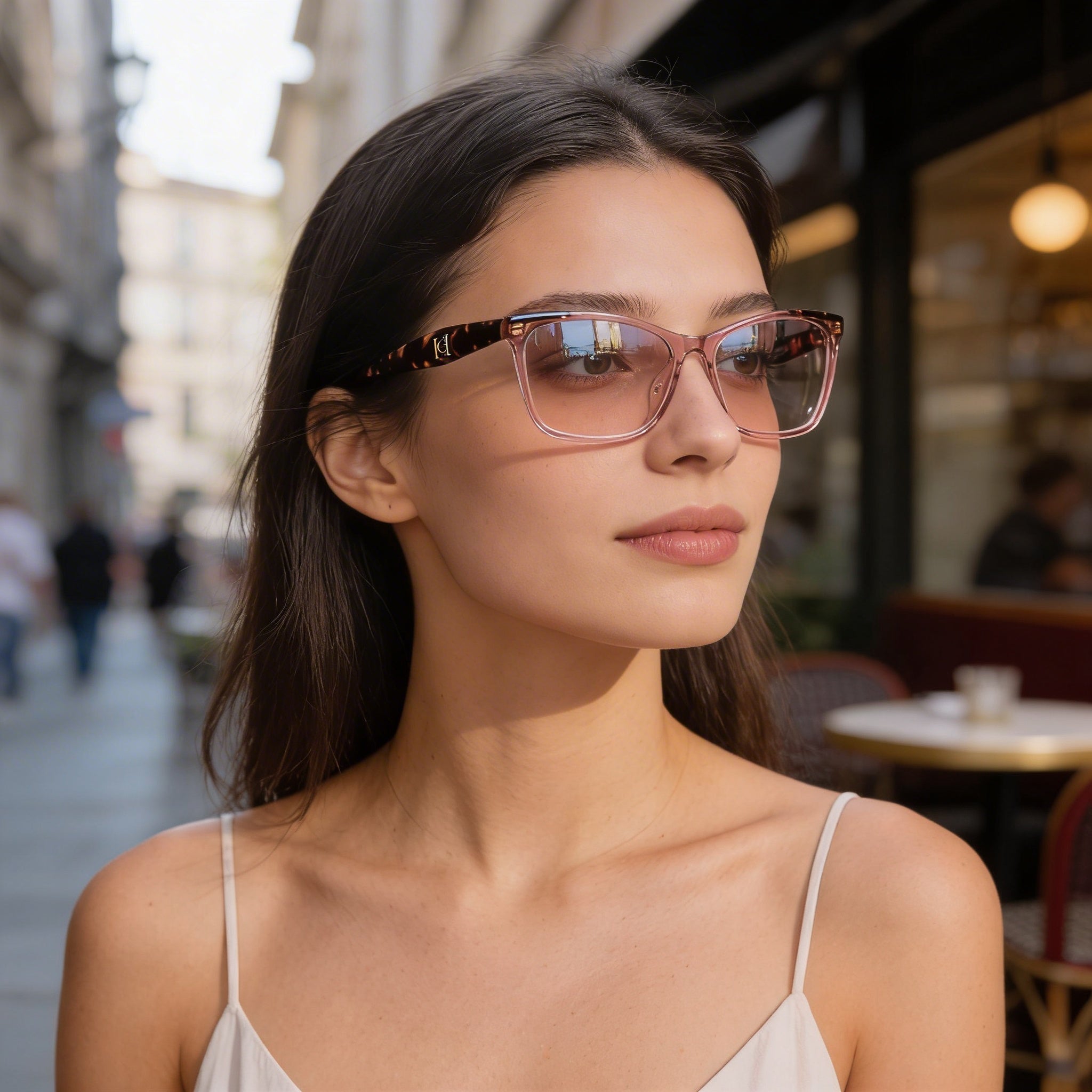 Carolina Herrera Her 0202/G Women's Pink Havana Plastic Frame Polarized Clear Lens Sunglasses 56mm, Photo 6