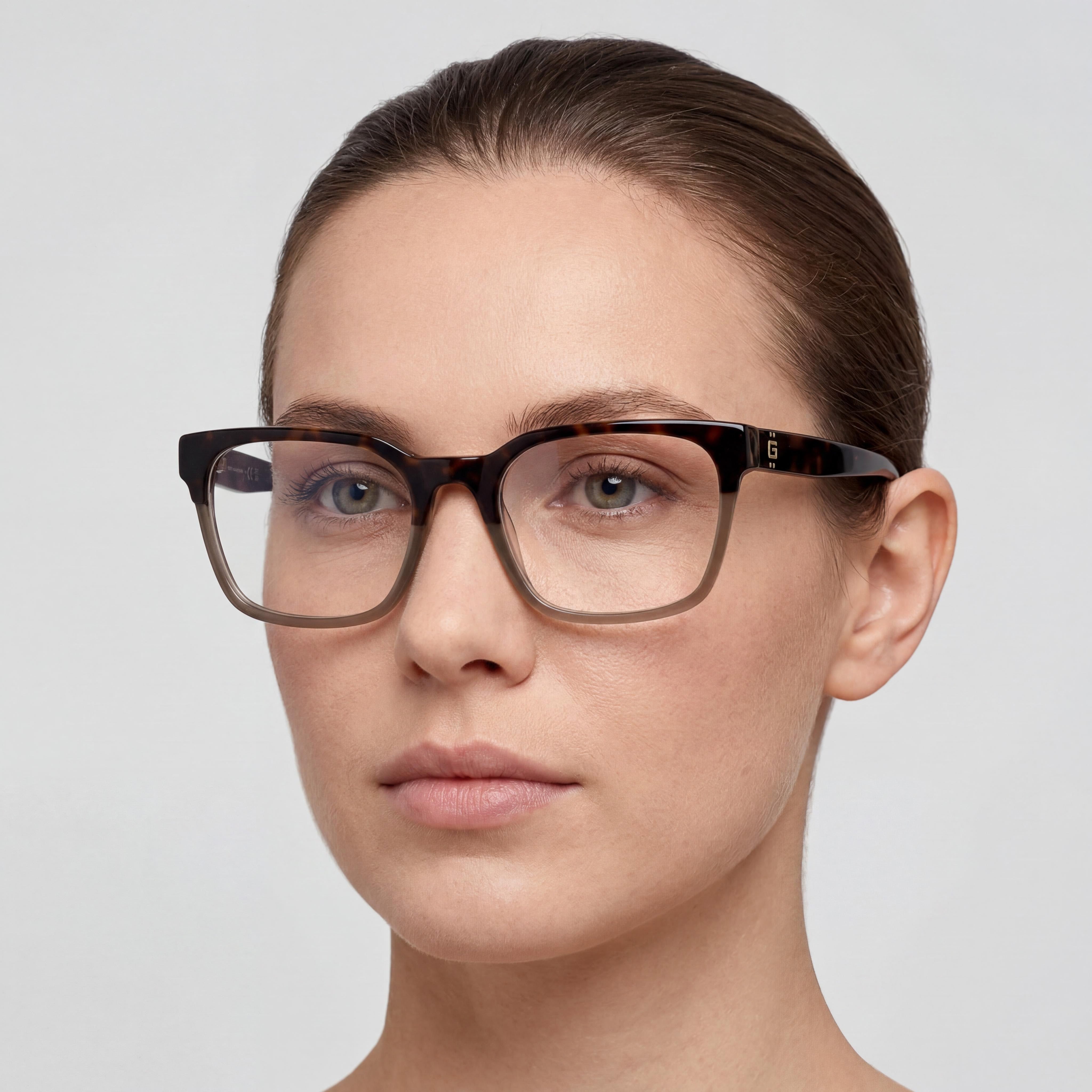 Guess GU50094 Havana Rectangle Eyeglasses for Men, Plastic 55mm, Photo 5
