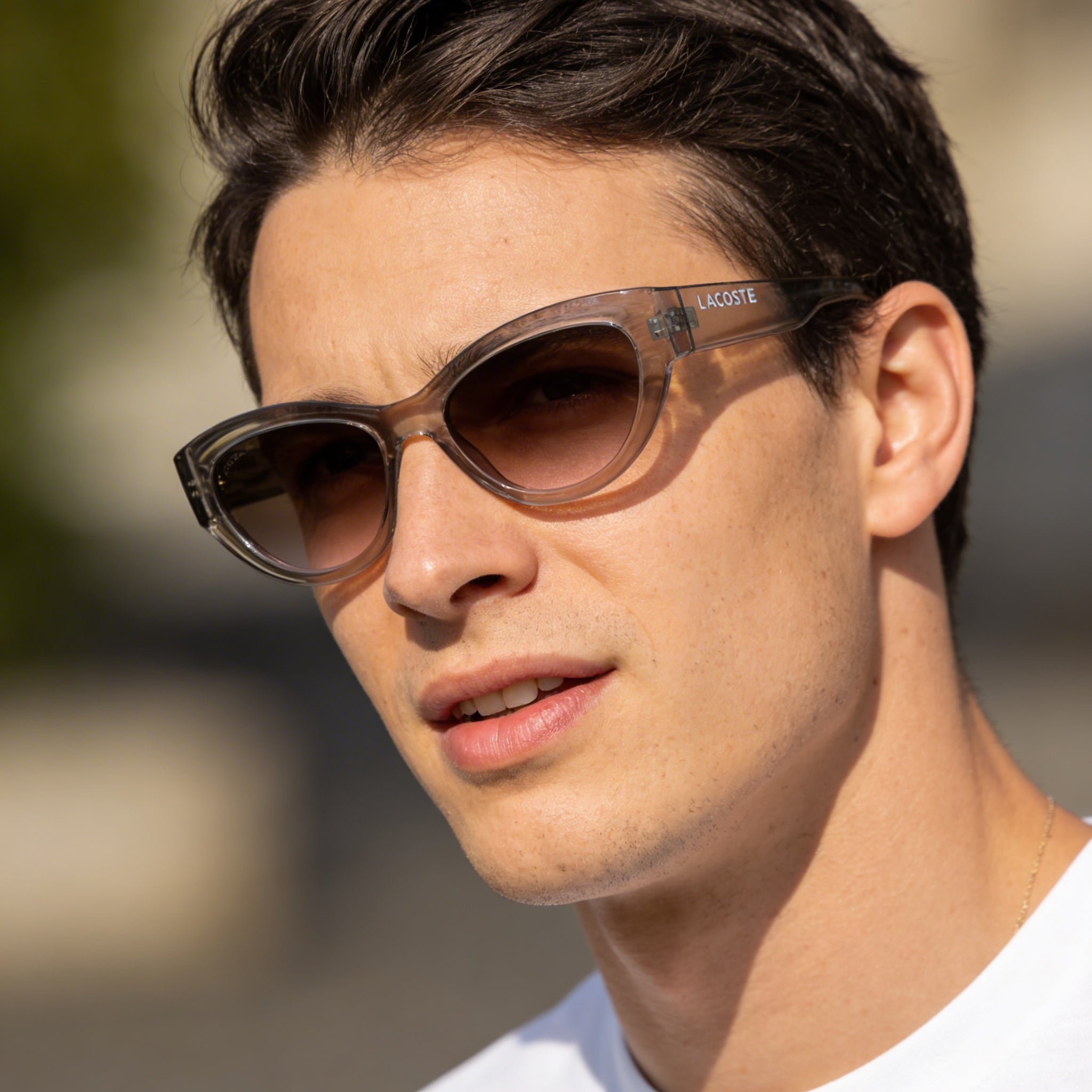 Gafas de sol Lacoste L6013s para hombre, protección UV, montura de acero inoxidable, lente de policarbonato, gris metálico 54mm, Photo 6