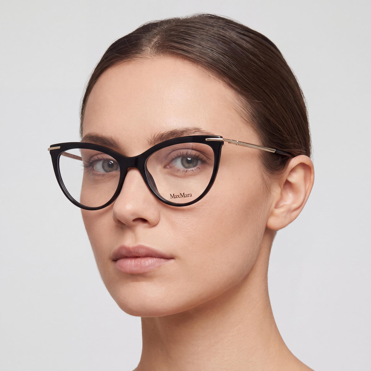 MaxMara Casual Women's Cat Eye Plastic Frame Shiny Black 53/16/135, Photo 4