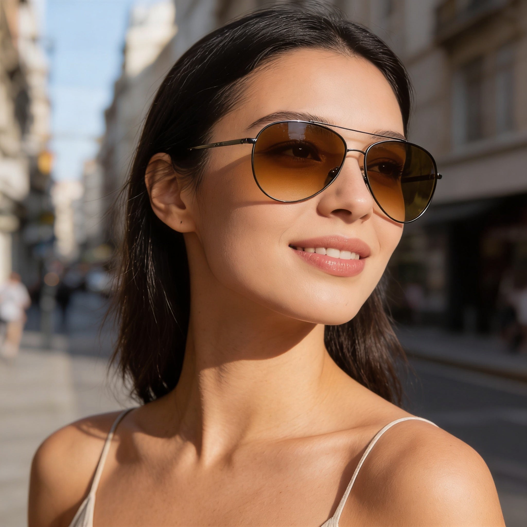 Gafas de sol Isabel Marant para mujer, estilo casual, con montura metálica, color marrón rutenio oscuro, lentes doradas y protección UV, 60 mm, Photo 4