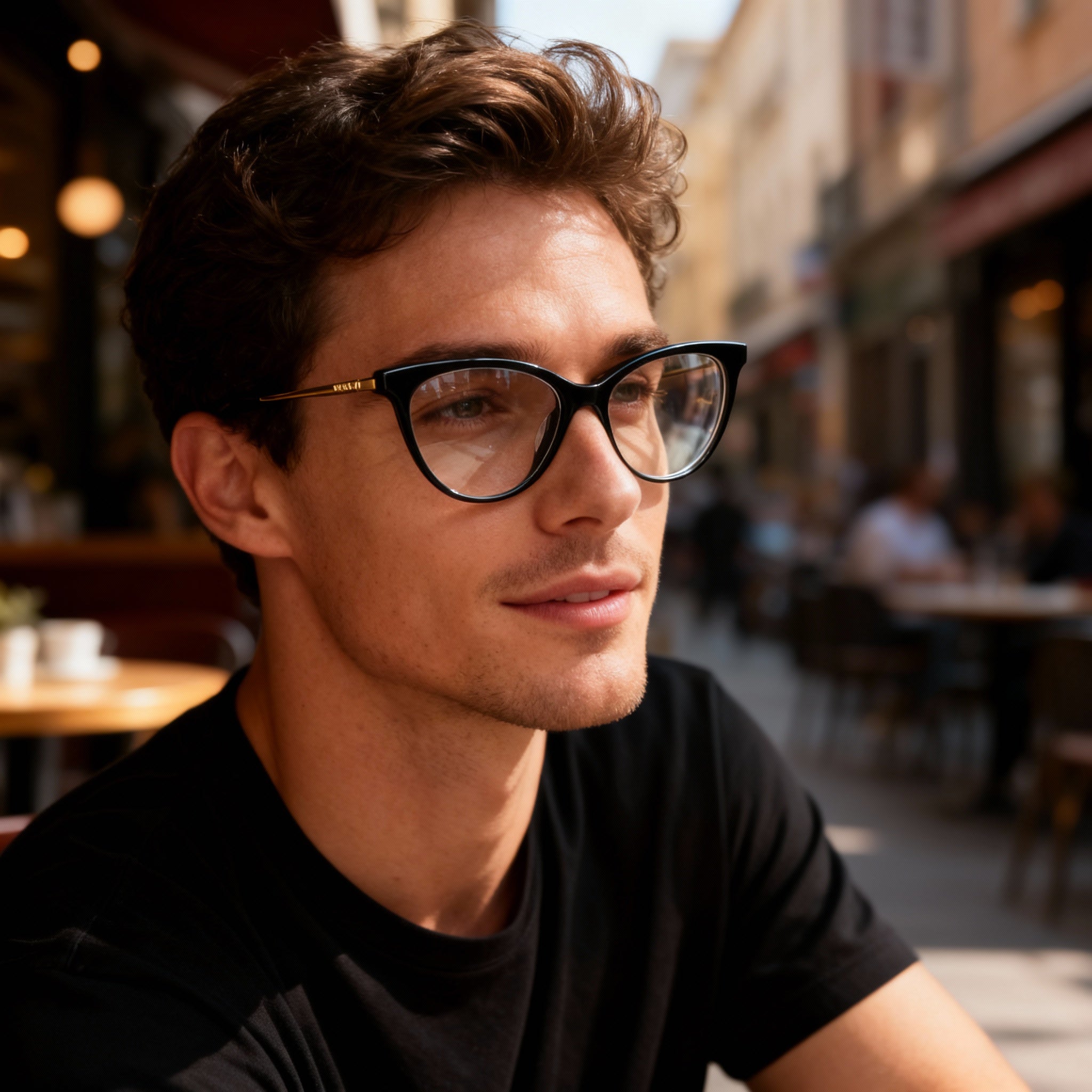 Kenneth Cole REACTION Kc0955 Men's Plastic Polarized Eyewear Black & Pale Gold 53mm Lens, Photo 4