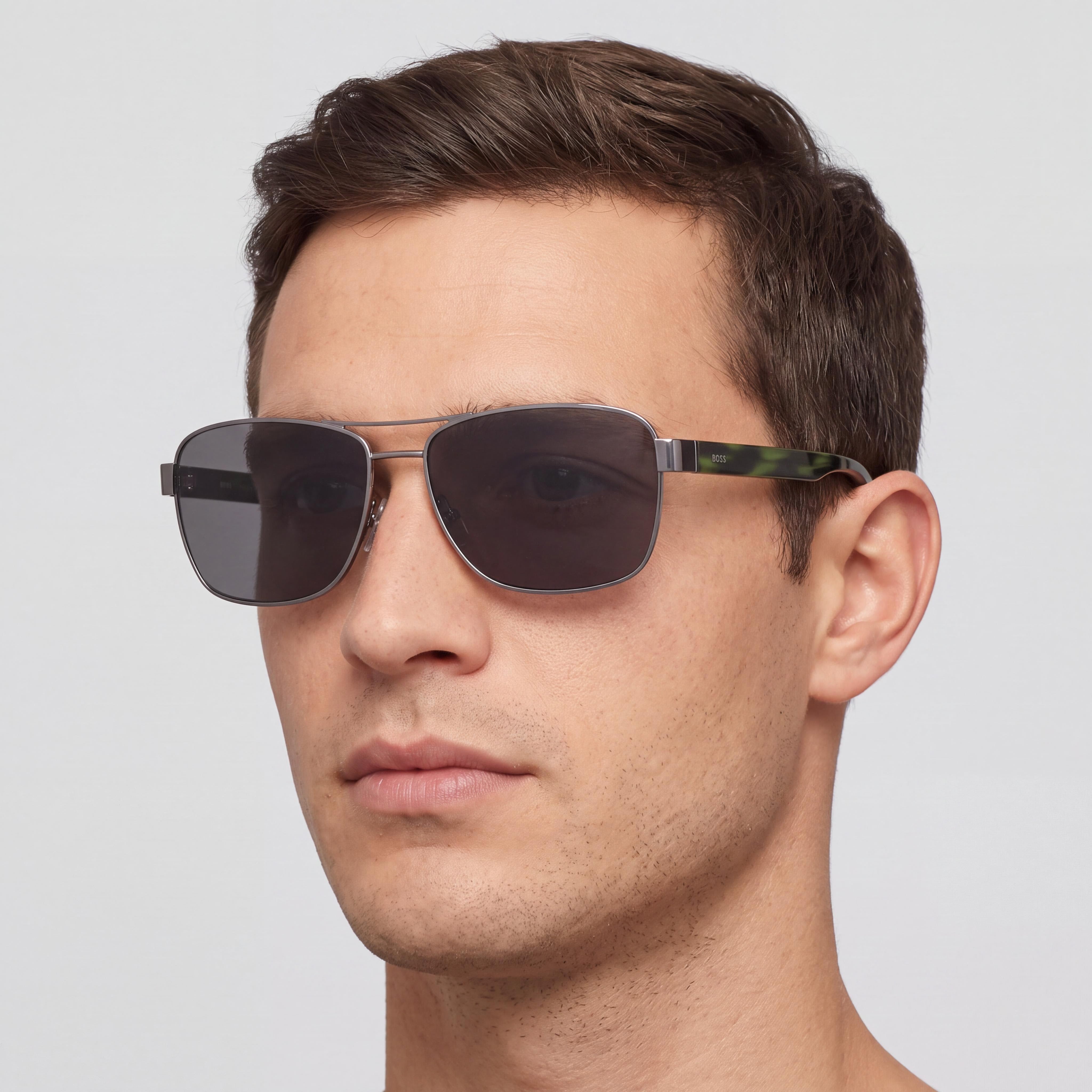 Hugo Boss BOSS 1240/S Men's Alloy Steel Dark Ruthenium UV Protection Polycarbonate Lens Sunglasses 60-15-140, Photo 5