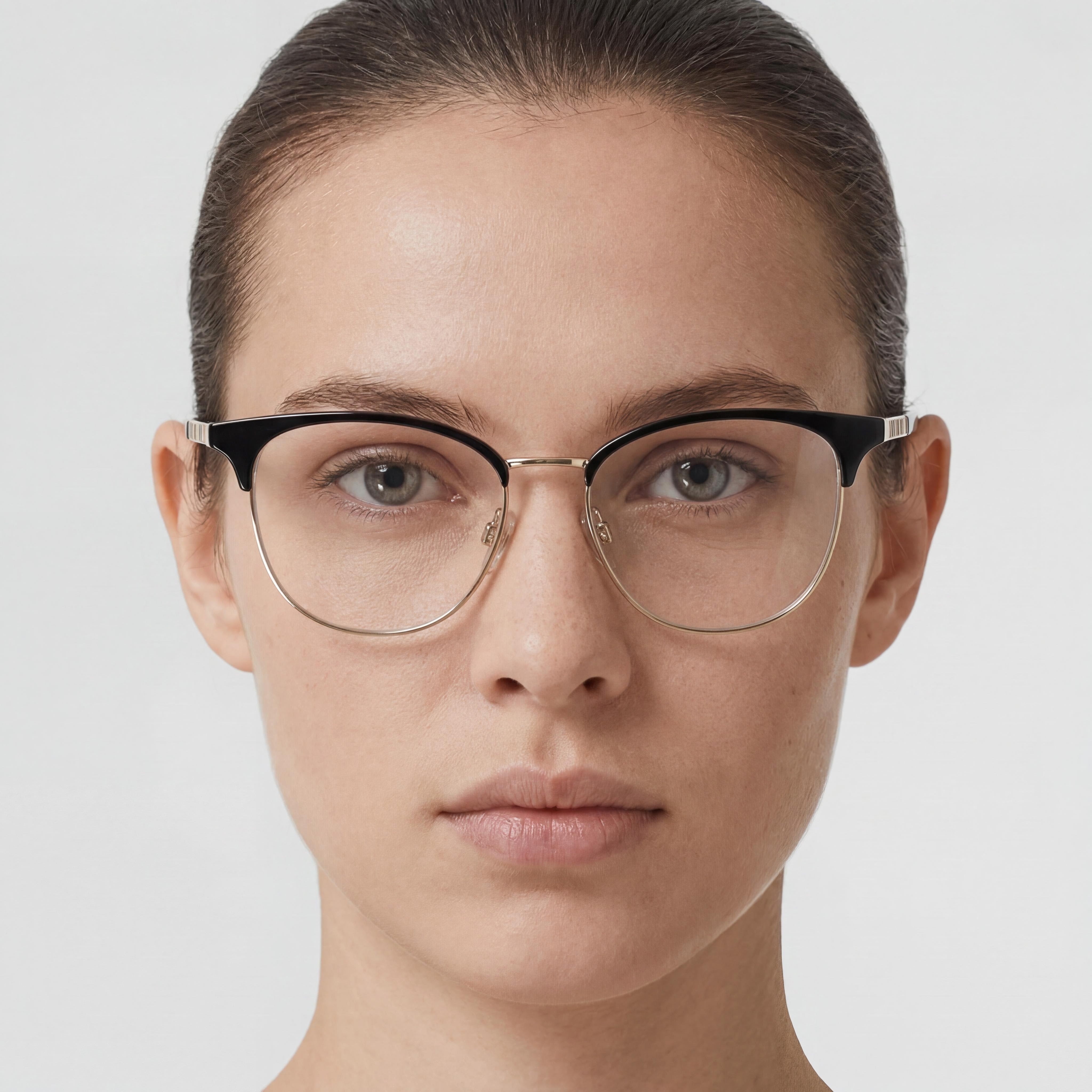 BURBERRY Sophia BE 1355 Women's Full Rim Square Metal Eyeglasses Light Gold Black 52-16-140mm, Photo 4