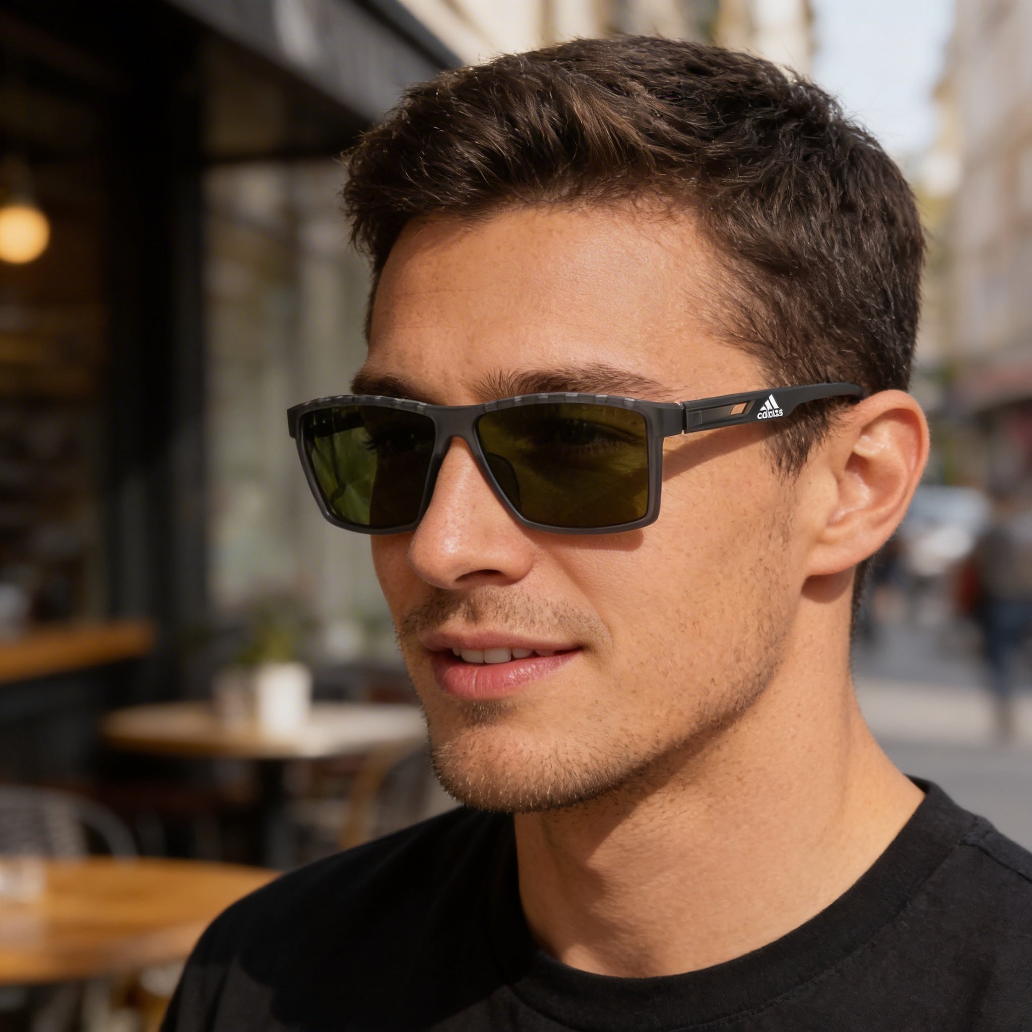 adidas Men's Injected Sun Glasses, Grey Green Plastic Frame, Green Lenses, UV Protection, 63mm, Photo 6