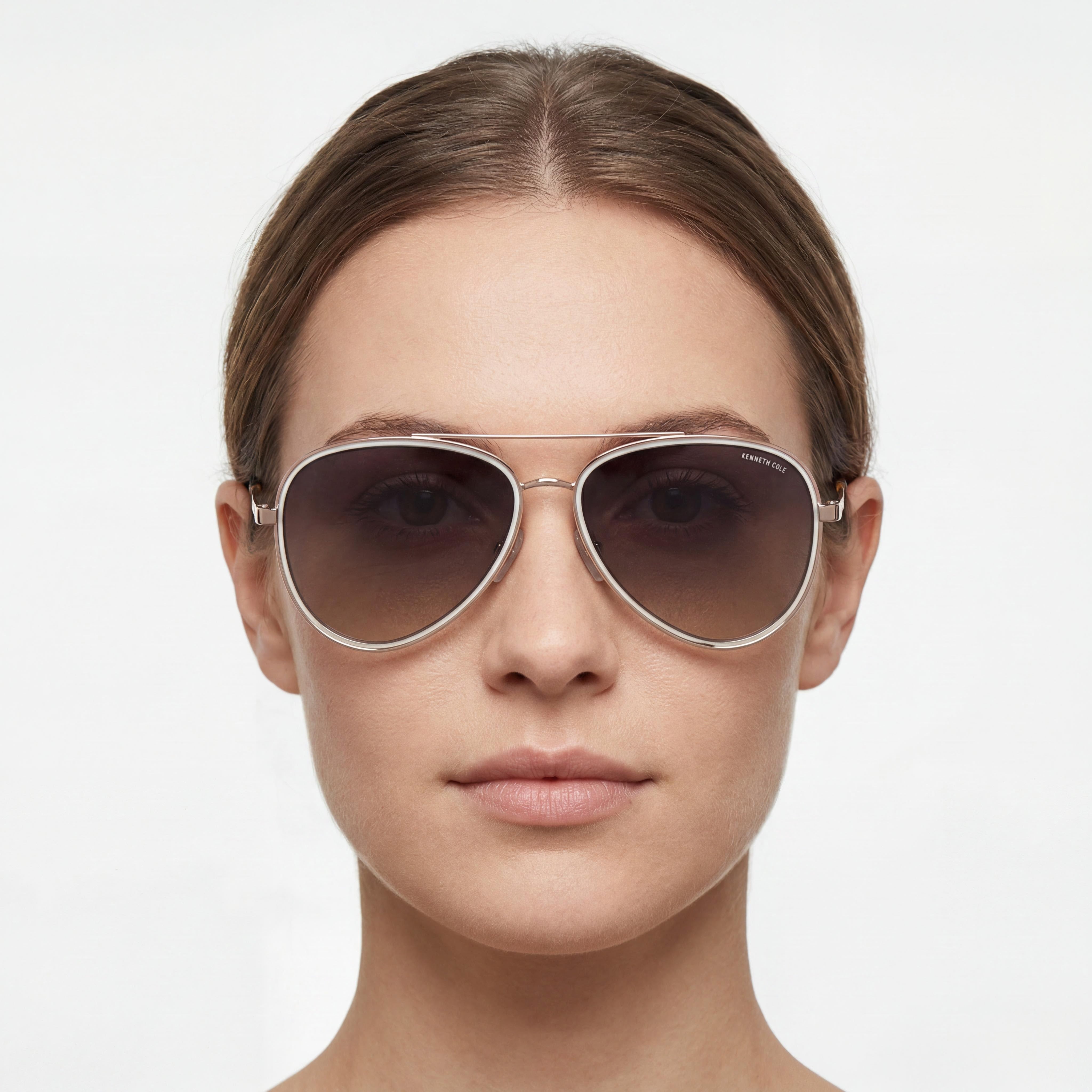 Kenneth Cole New York Kc5832w Women's Gold Metal Sunglasses Gradient Blue Lens UV Protected 58mm, Photo 4